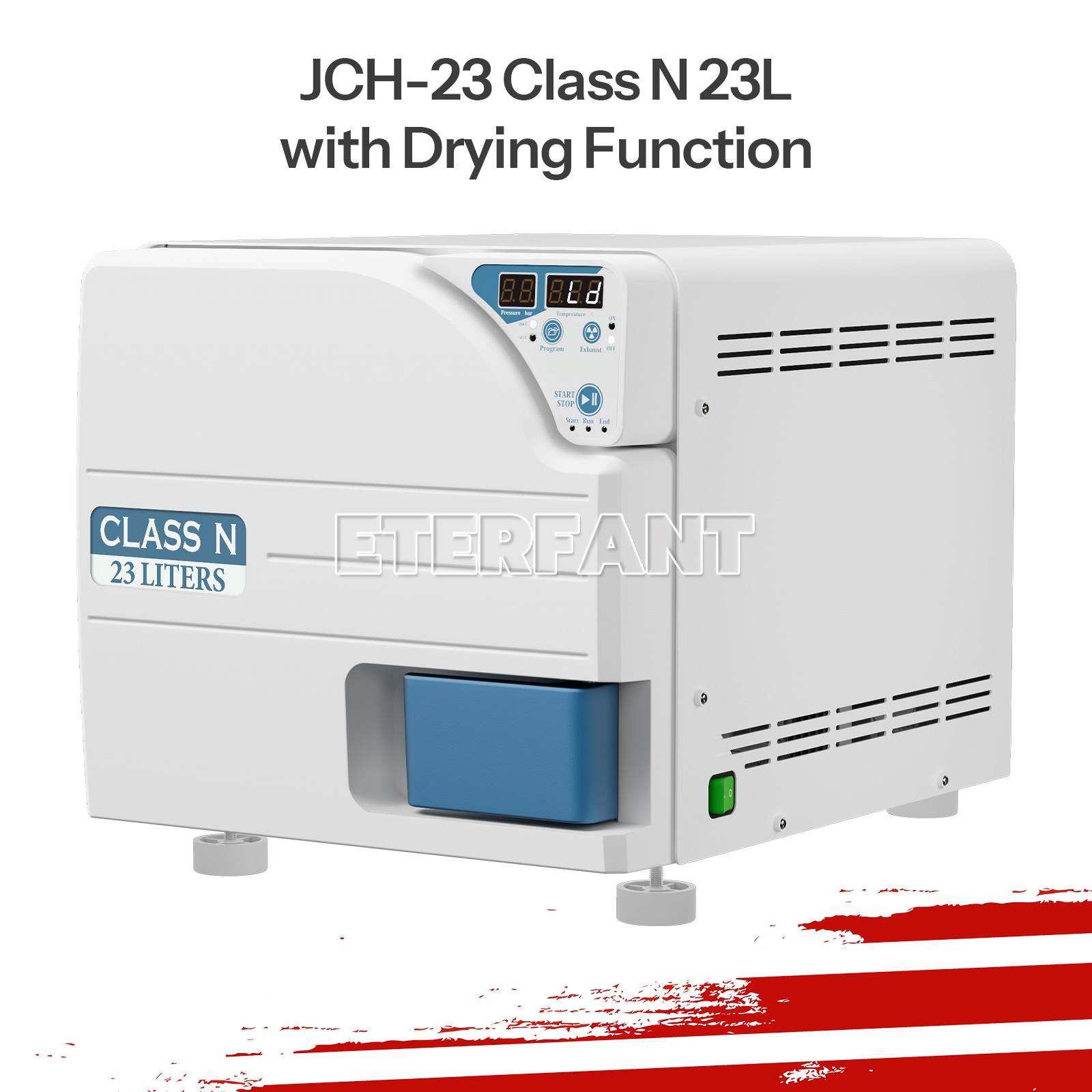 Dental Medical Autoclave Steam Sterilizer Class N 23L Drying Function JCH-23 US