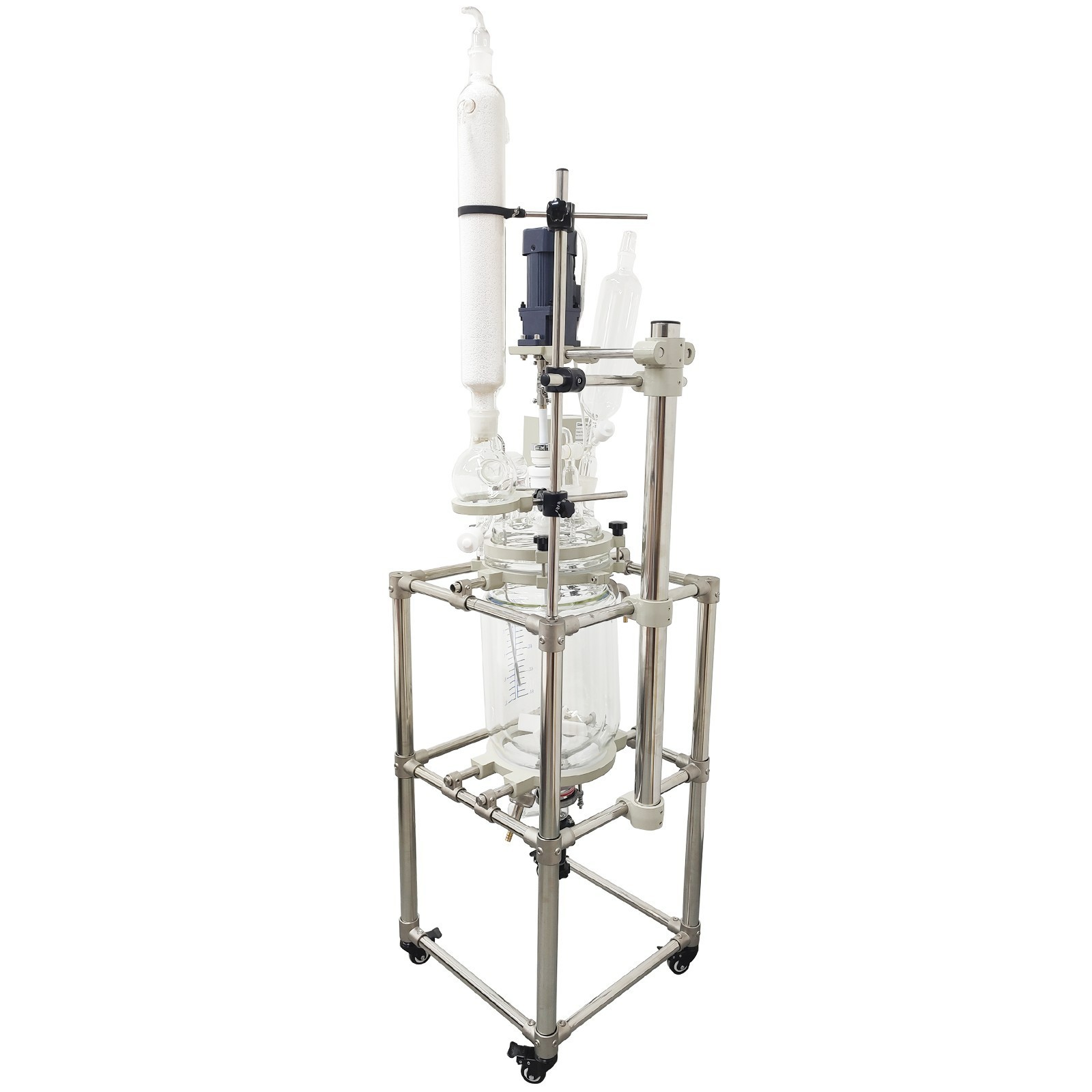 10L Double-layer Glass Reaction Kettle 110V for Material Stirring Heating 110V