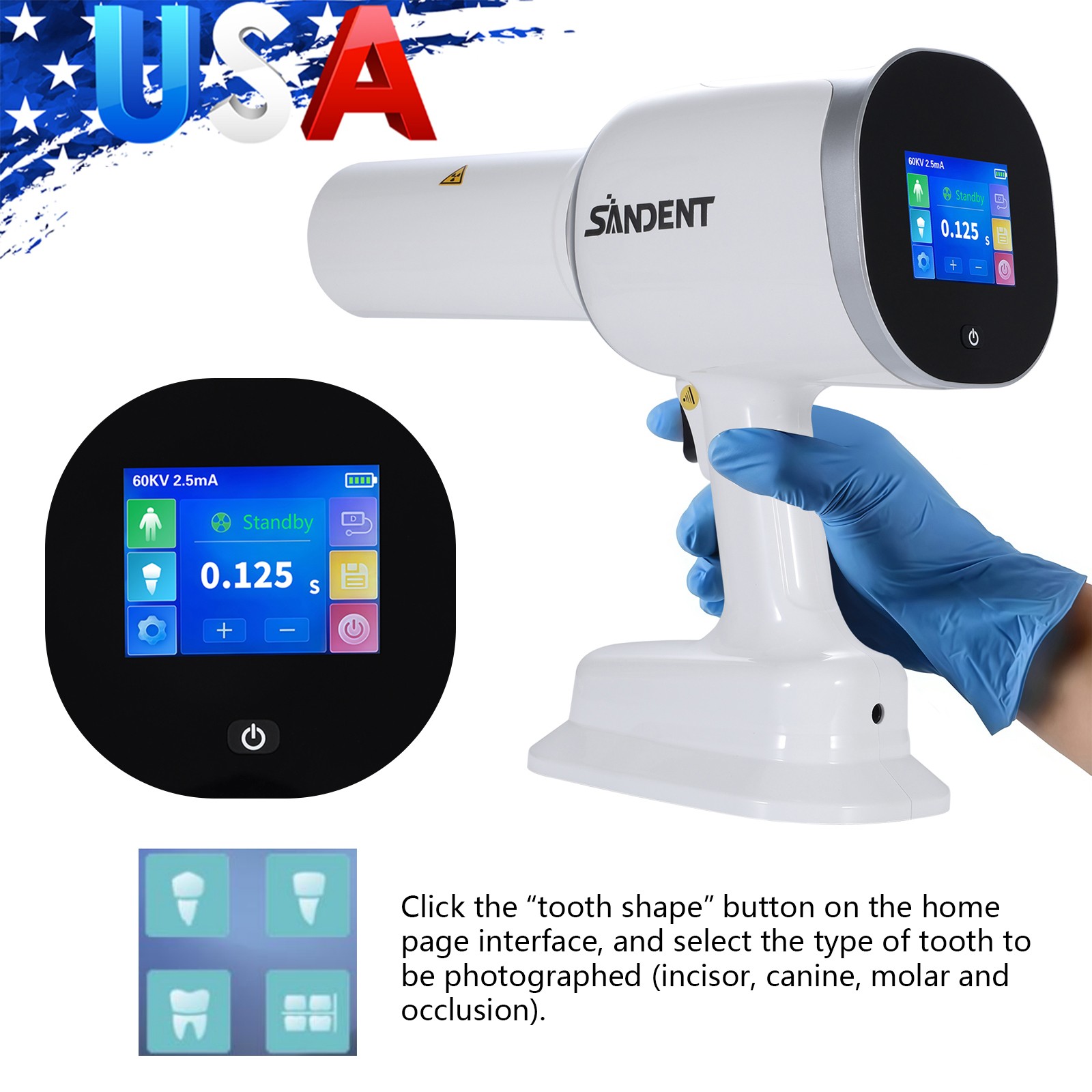Dental Scatter Shield Protective Ring + Portable Handheld X-ray Machine Kit