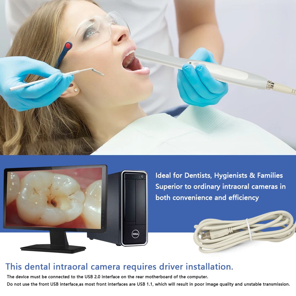 Dental Oral Camera USB Imaging HD Camera 6 LED light / 100*Sleeve Sheath