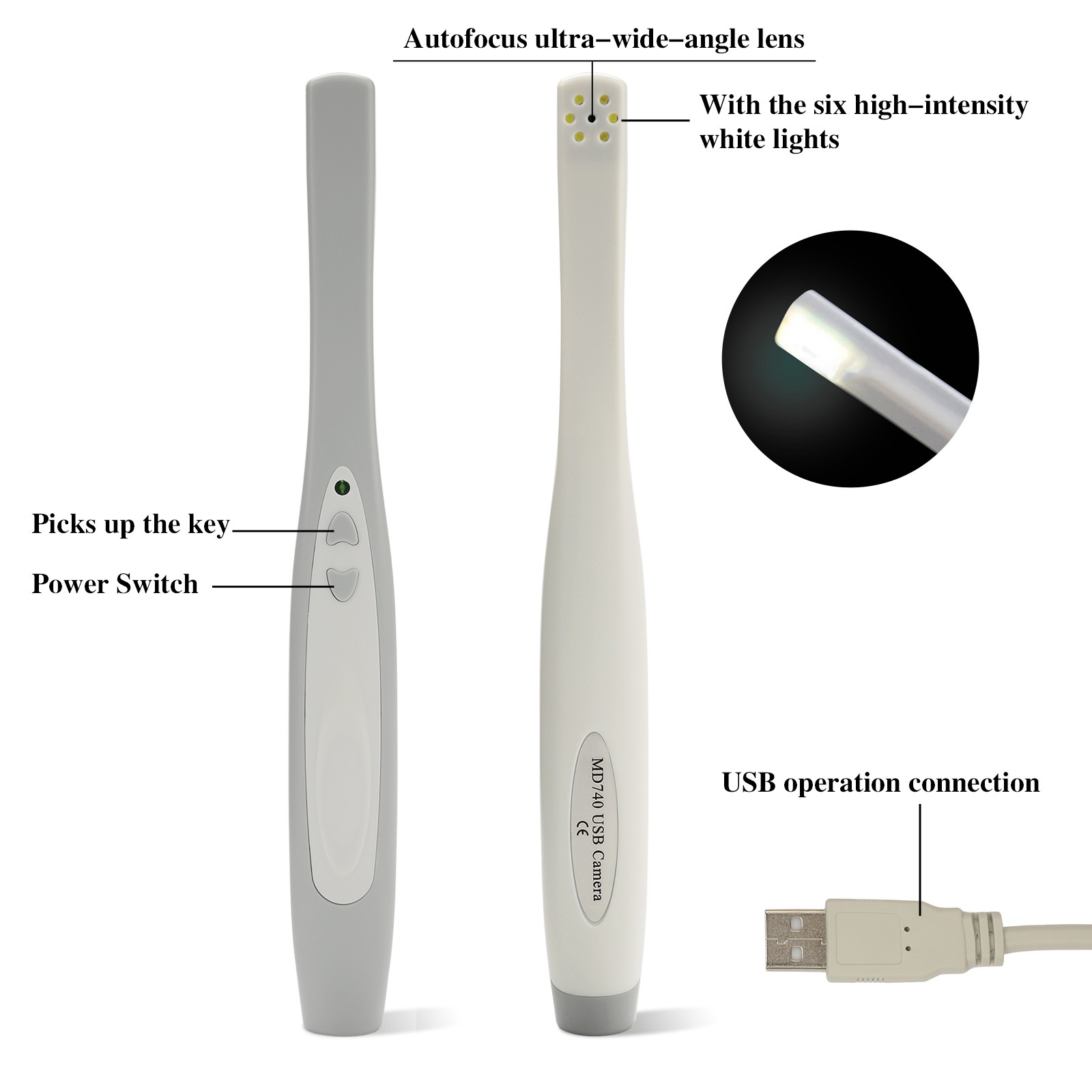 Dental Oral Camera USB Imaging HD Camera 6 LED light / 100*Sleeve Sheath