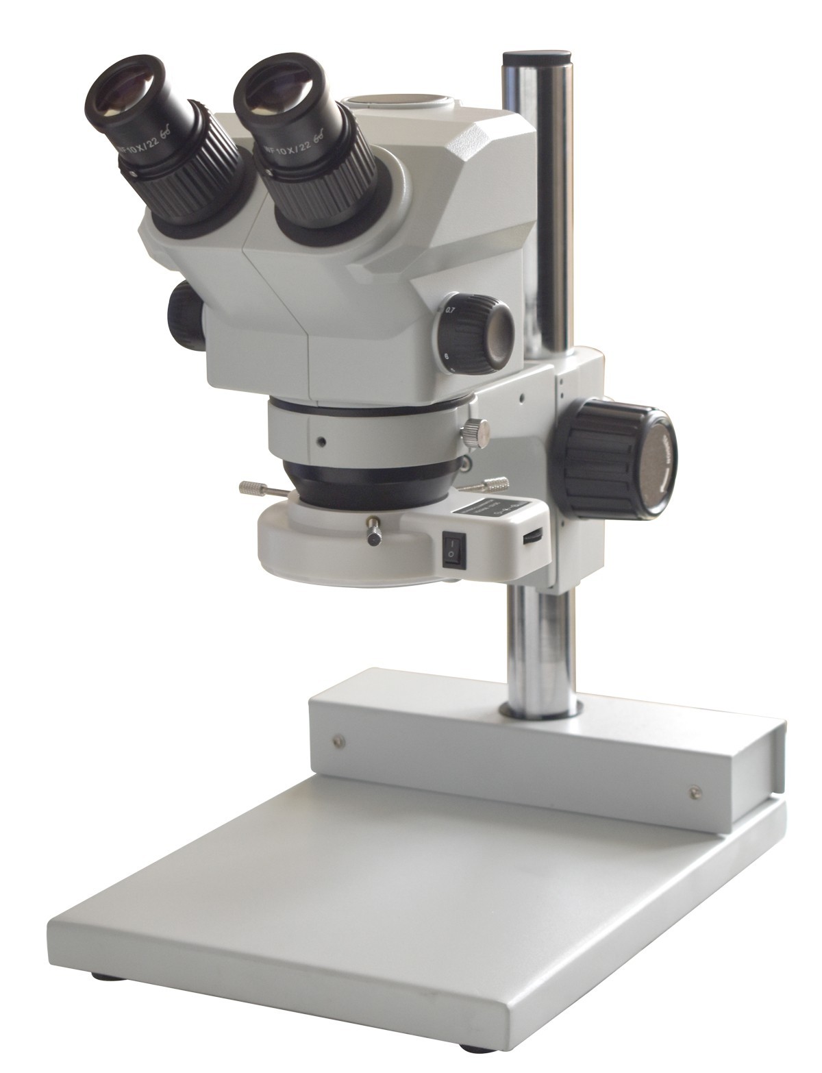 Professional Stereo Microscope 7–60× Widefield 22mm FOV, 115mm WD, 1:9 Zoom