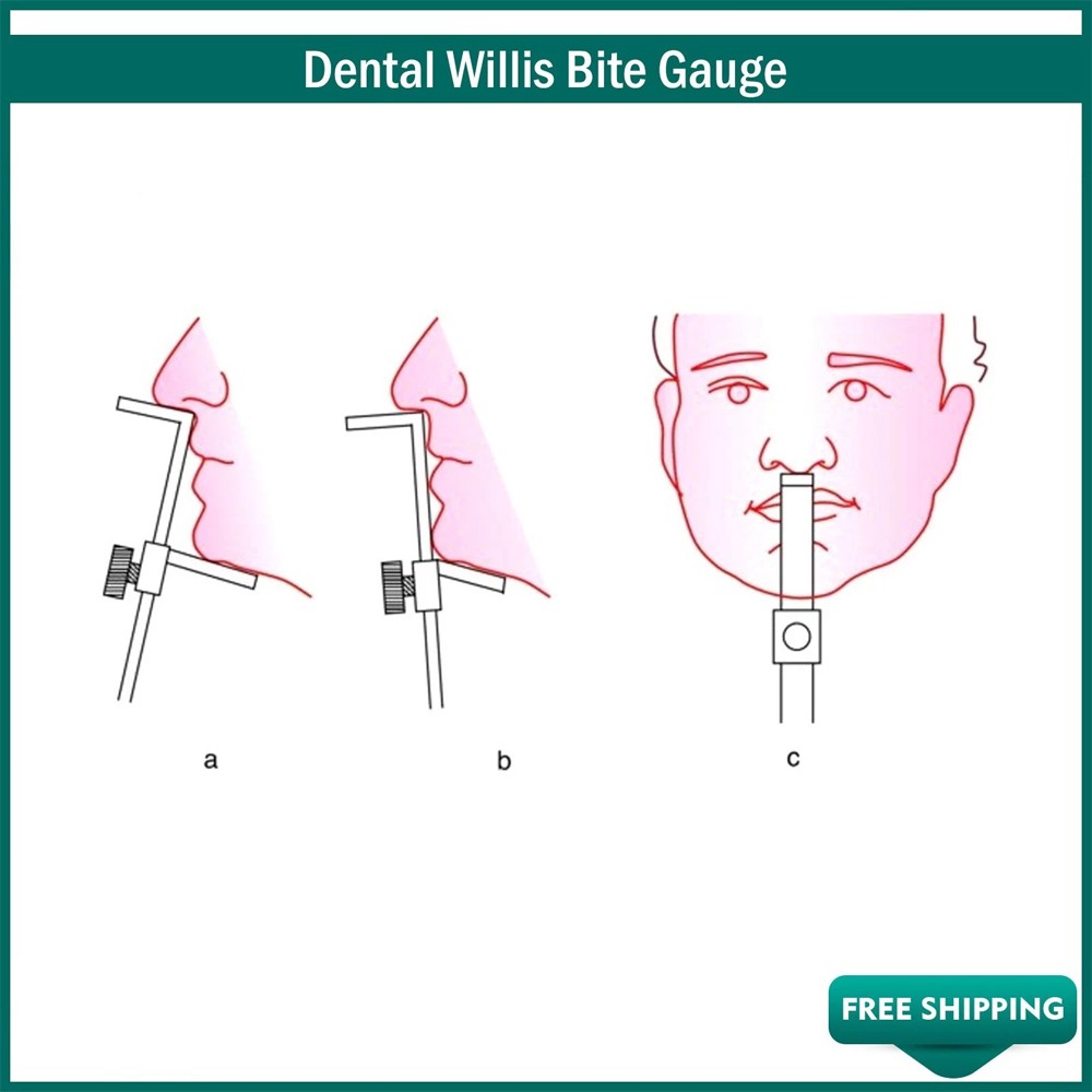 Dental Willis Bite Gauge Stainless Steel Orthodontic Dental Measurement Gauge