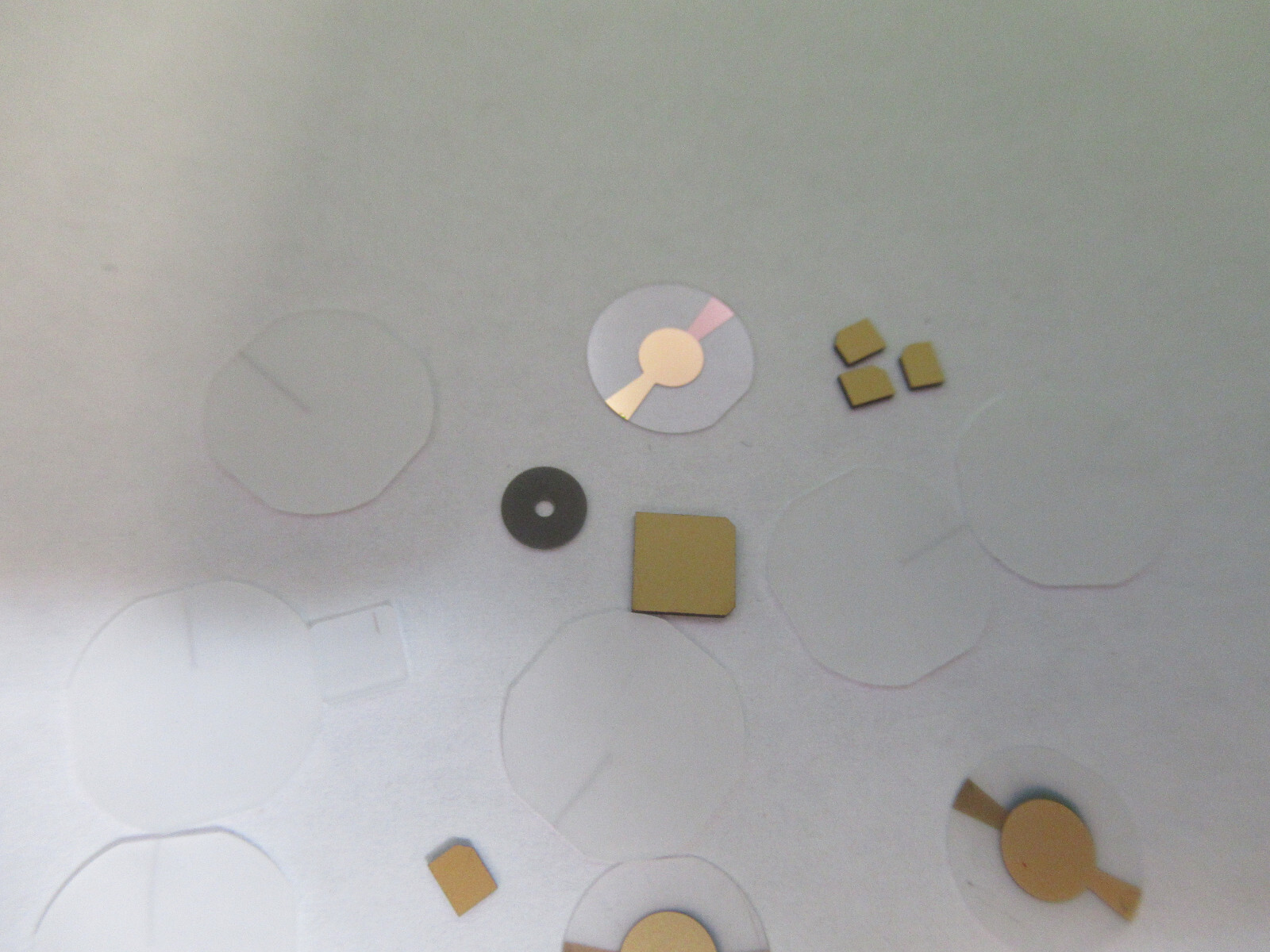 LOT BLANKS PIEZOELECTRIC QUARTZ CRYSTAL X-Y-CUT GOLD COATED PIEZO SENSOR AL-B-13