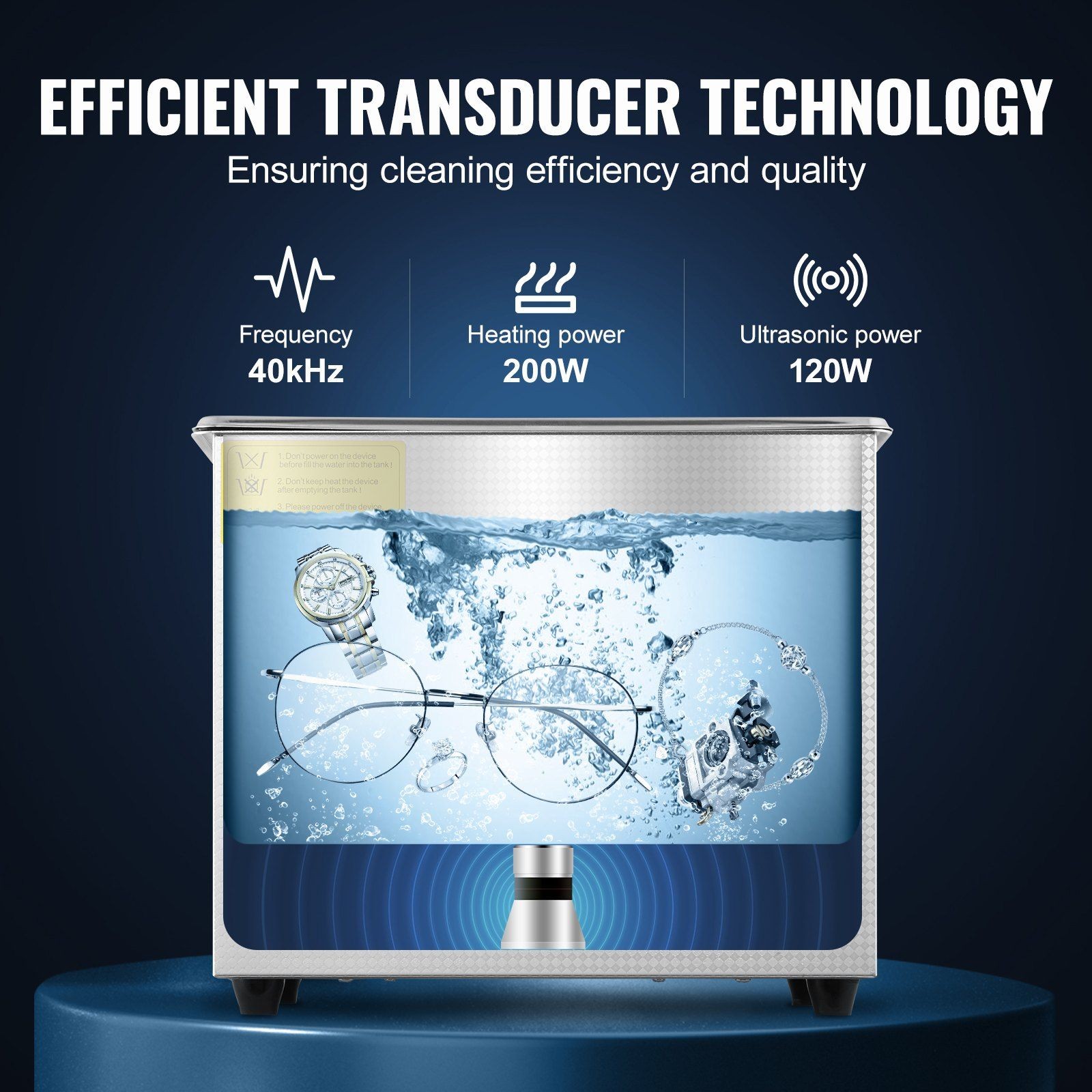 SUS304 Steel 3L 40kHz Ultrasonic Cleaner with Heater Digital Interface