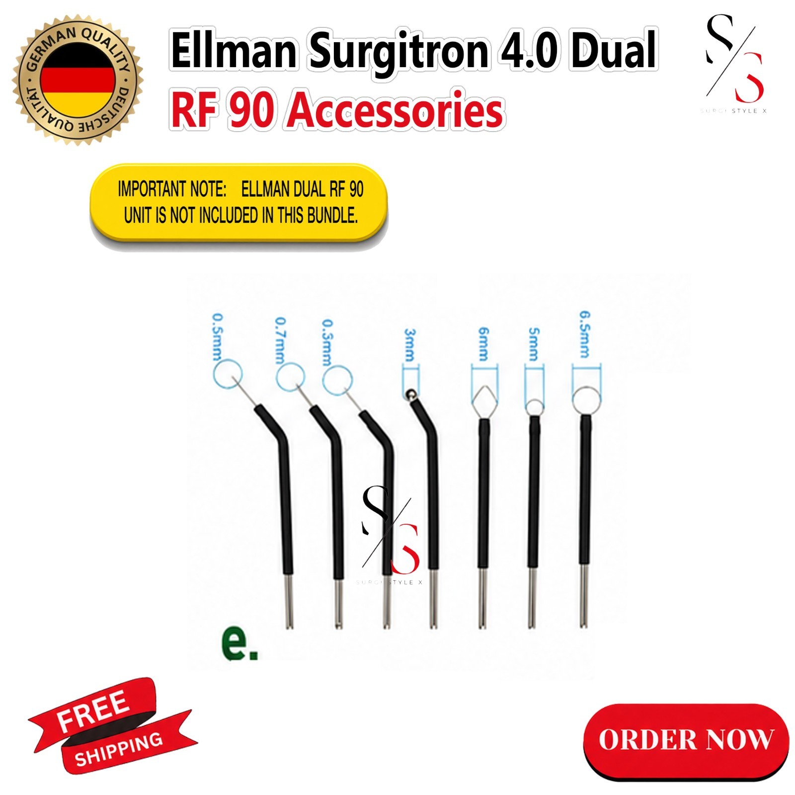 Ellman Surgitron Dual RF 90 Complete Accessories Kit Reusable / Autoclavable CE