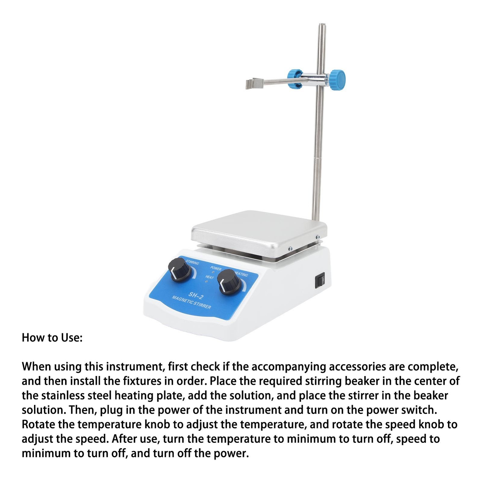2000ml Magnetic Stirrer 0-1600RPM Hotplate Hot Plate Mixer Magnetic Mixer