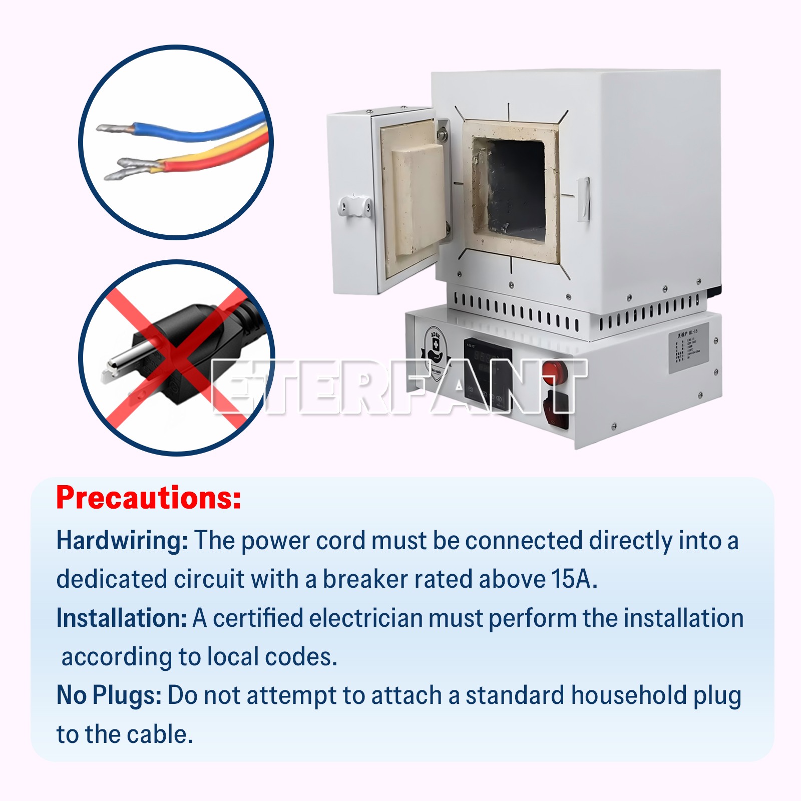 220V Mini Wax Burnout Furnace High Temperature Wax Muffle Oven 2000W 1100℃