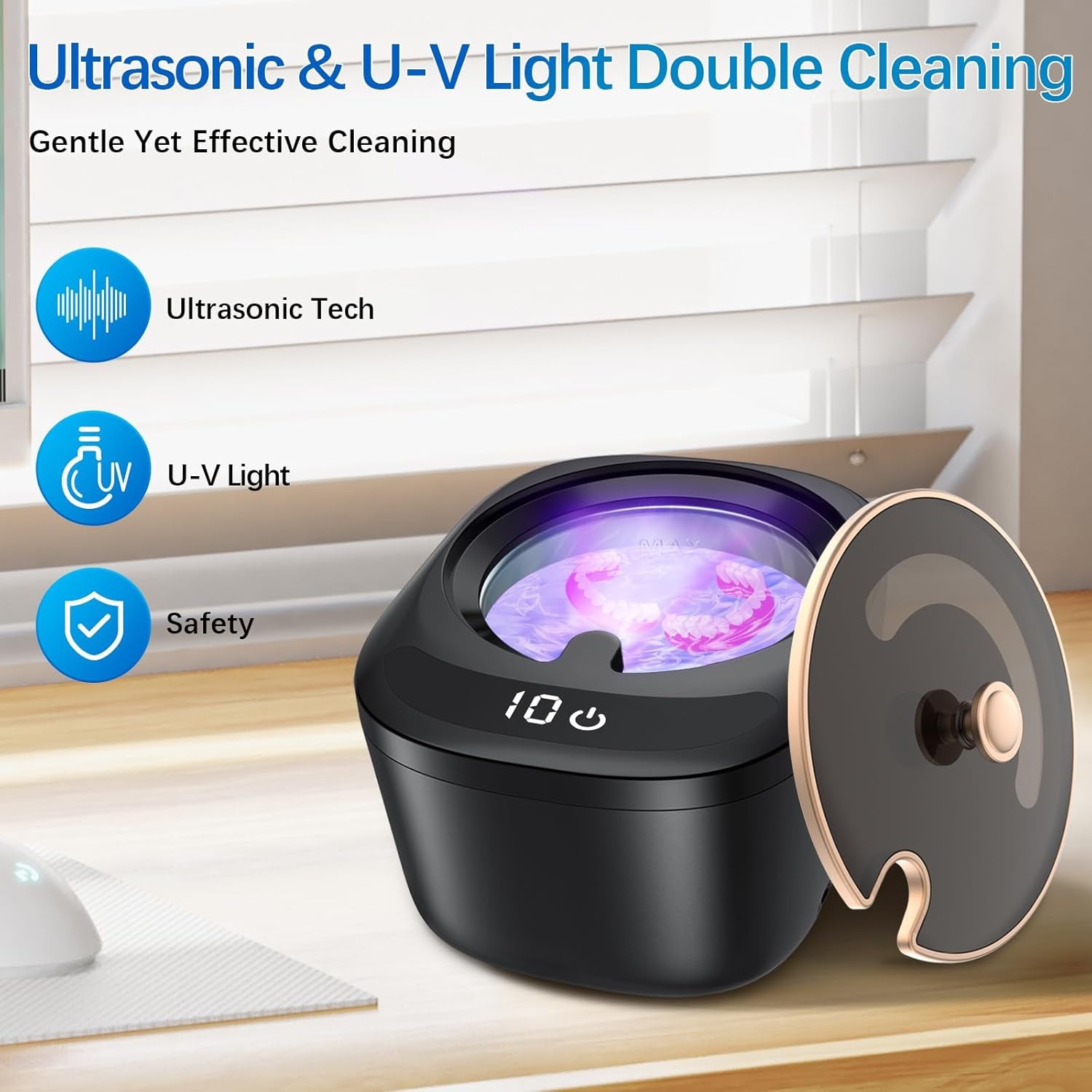Ultrasonic Retainer Cleaner Machine – 45kHz LED Light