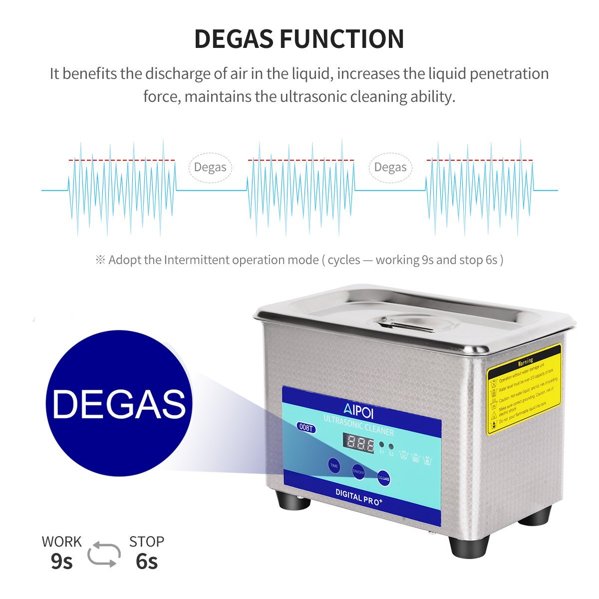 800ml 0.8L Ultrasonic Cleaner Digital Sonic Cleaning Equipment Stainless Steel