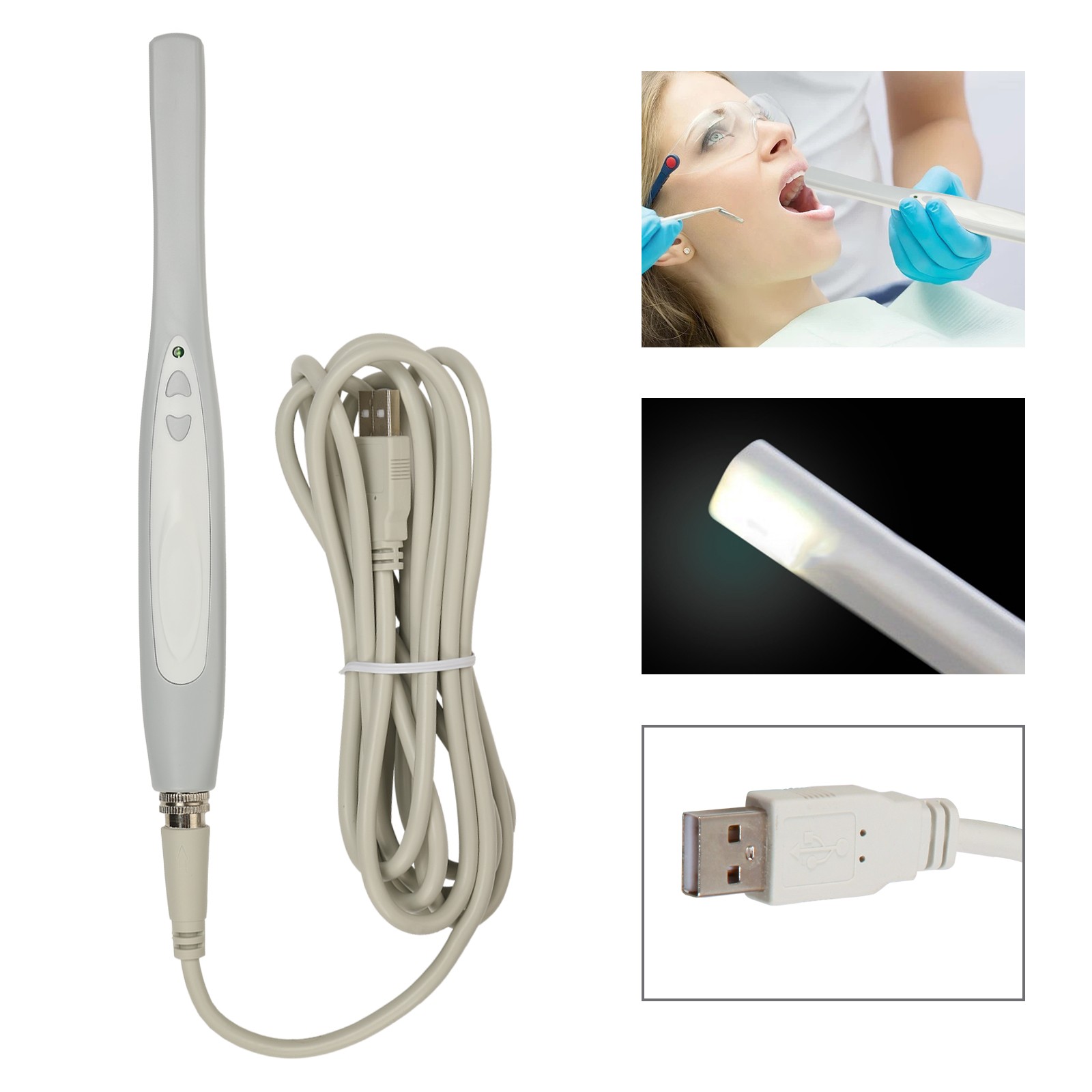 Dental Oral Camera USB Imaging HD Camera 6 LED light / 100*Sleeve Sheath