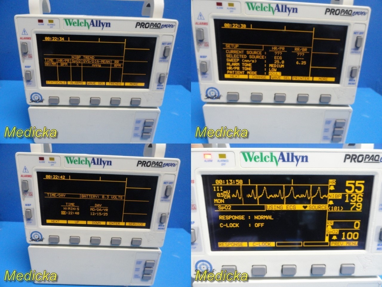 Welch Allyn Propaq Encore 206EL Monitor CO2 NBP EKG Temp IBP SpO2 Printer 38801