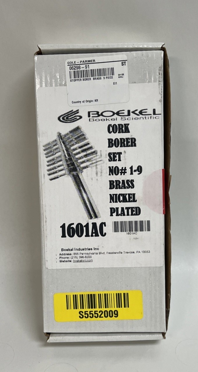 Boekel 1601AC Nickel Plated Brass Cork Borer Set No#1-9 4.5-13mm