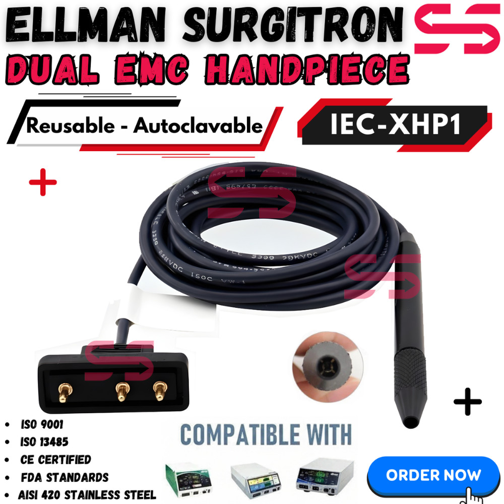 Ellman Surgitron Dual EMC Handpiece IEC-XHP1 Reusable-Autoclavable New CE
