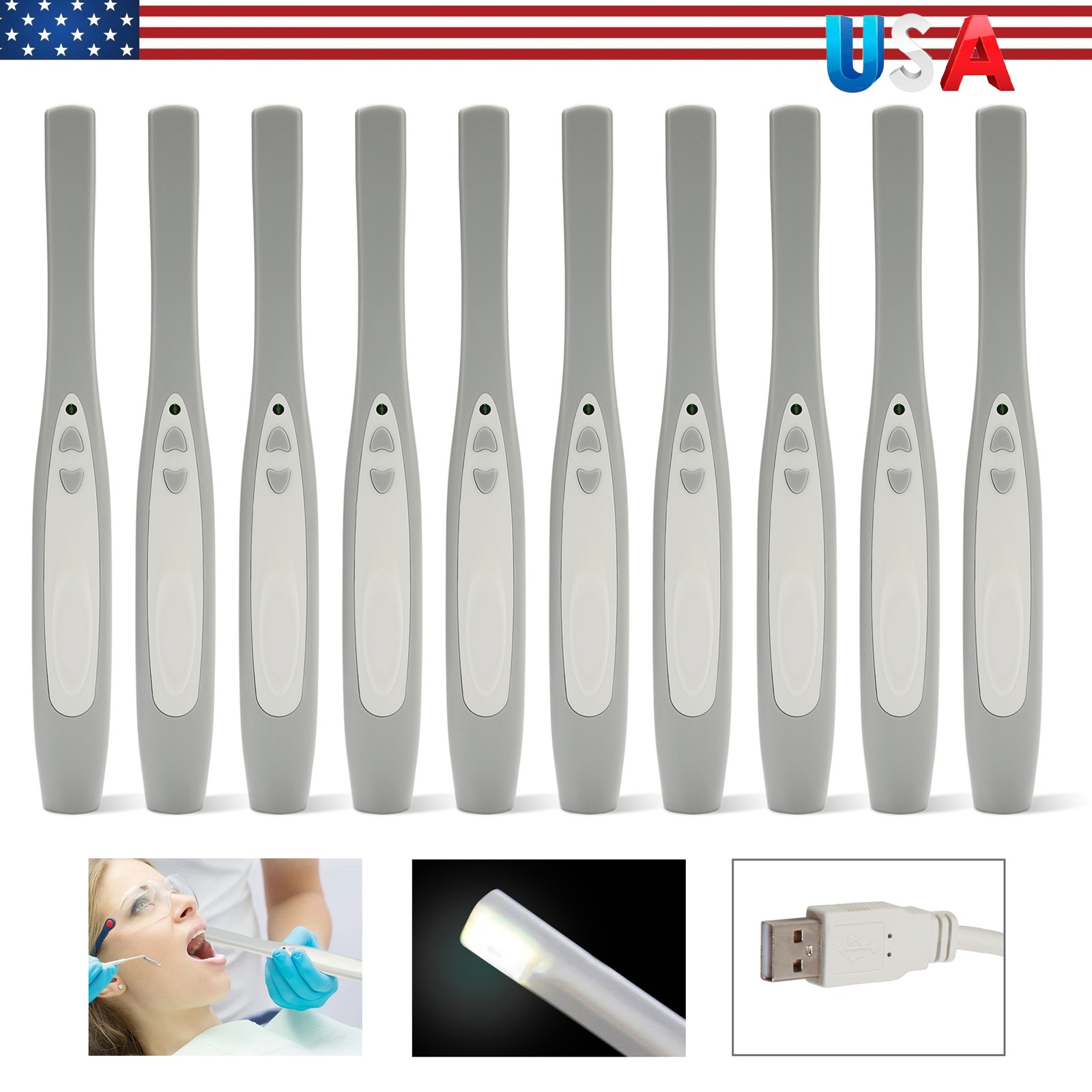 2 sets Dental USB Intraoral Camera Imaging Intra Oral Endoscope 6 LED Light