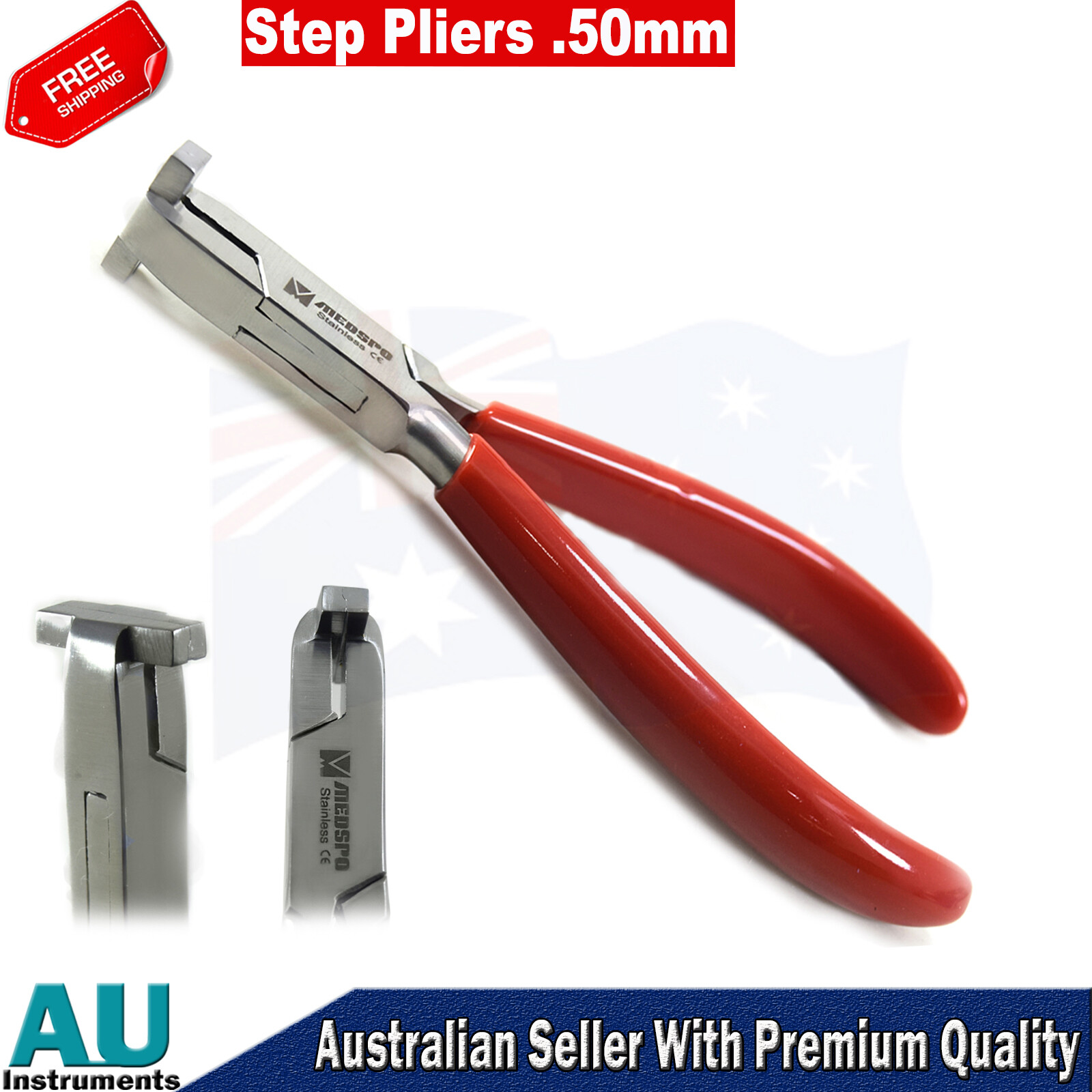 New Dental Orthodontic Wire Forming Detailing Step Pliers .50mm .75mm 1.0mm 3pcs