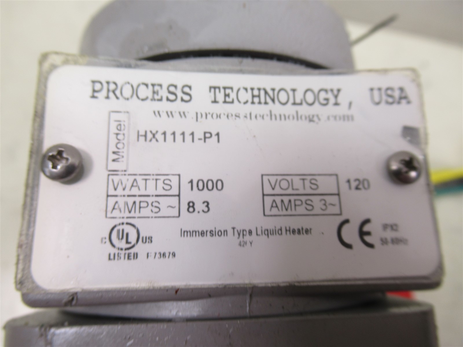 Process Technology HX1111-P1 Immersion Heater 1000W 120V PTFE Spiral Chemical