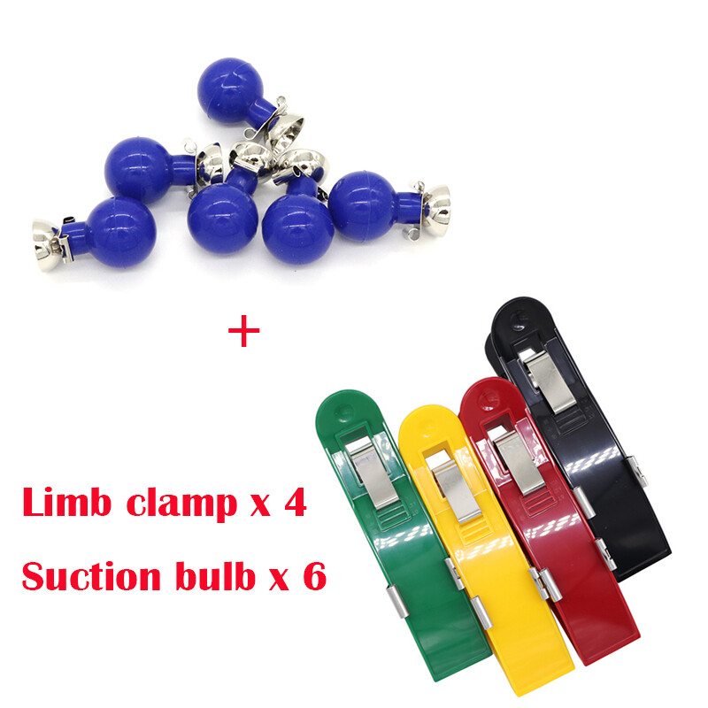 Optional Adult ECG EKG Electrodes Chest Suction Cup Bulb 6Pcs & 4Pcs Limb Clamps