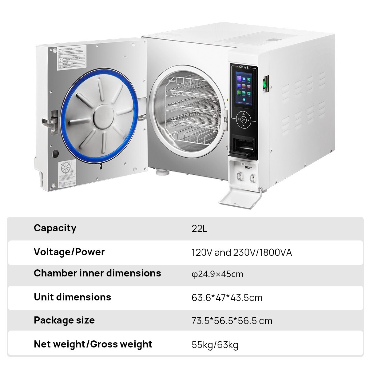 18L Dental Lab Autoclave Steam Sterilizer Automatic Sterilization Equipment US