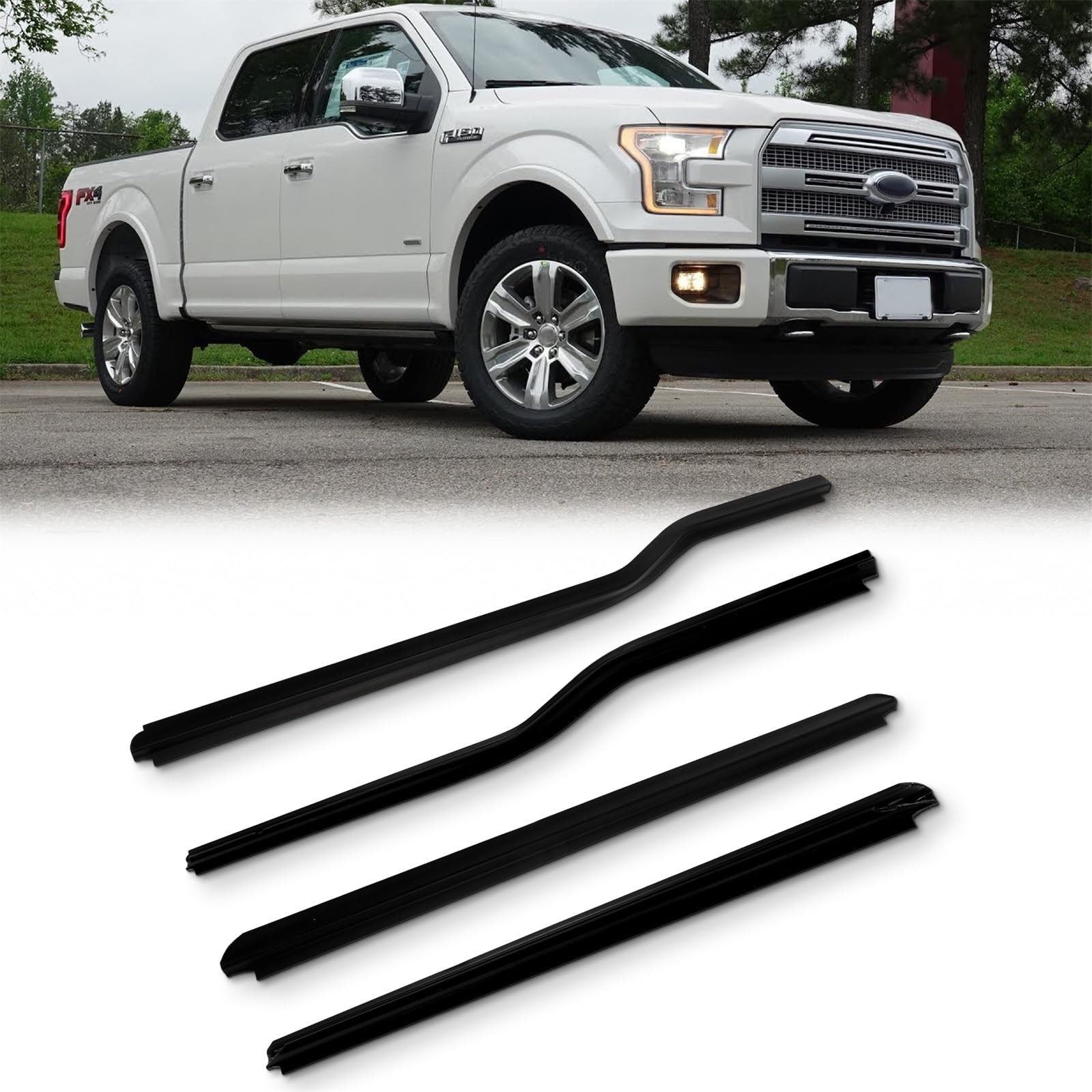 Chrome Window Molding Trim 4PCS Ford F250-F550 SuperDuty CrewCab F81Z-2521453-AA