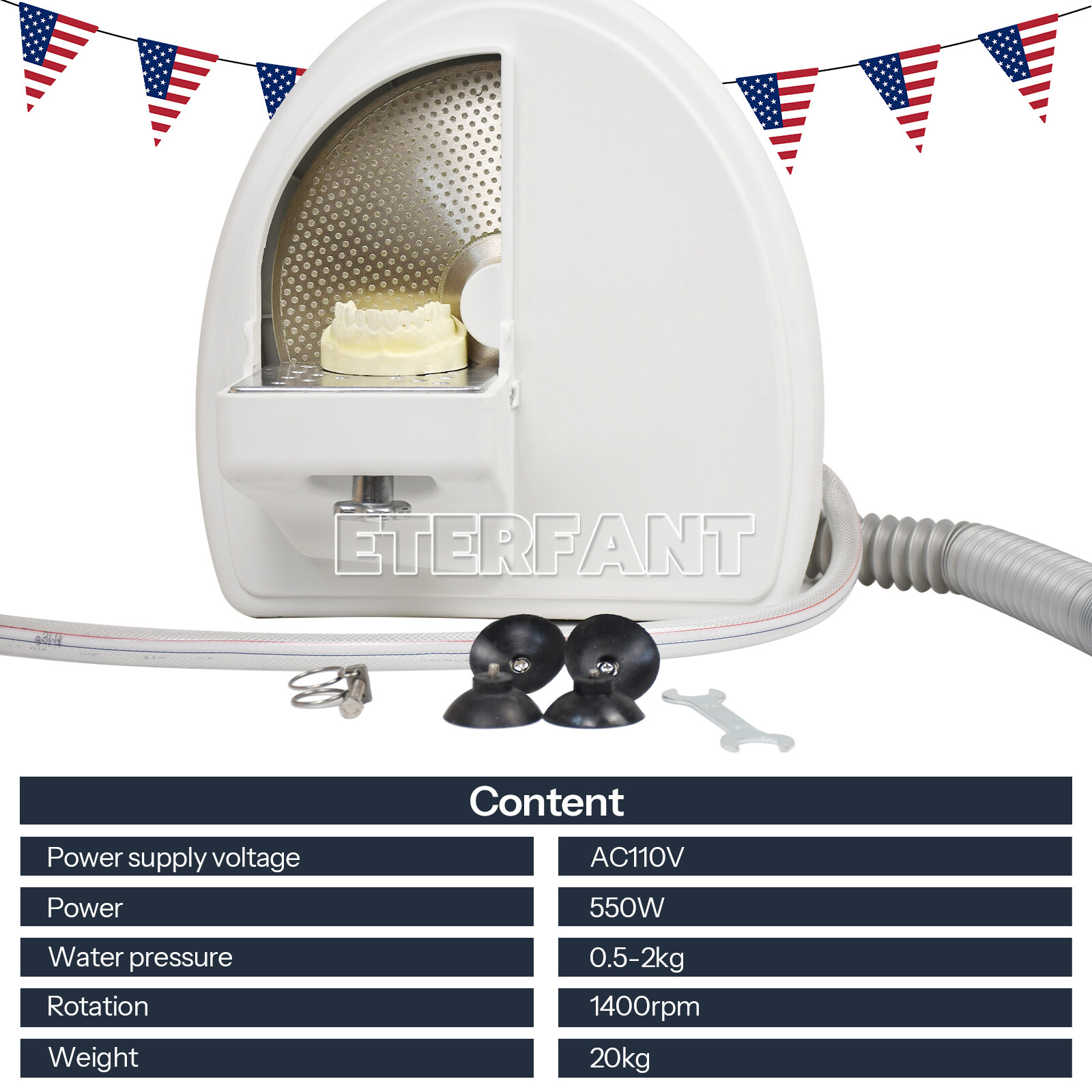 ETERFANT Dental Lab Equipment Plaster Model Arch Trimmer with Diamond Disc Wheel