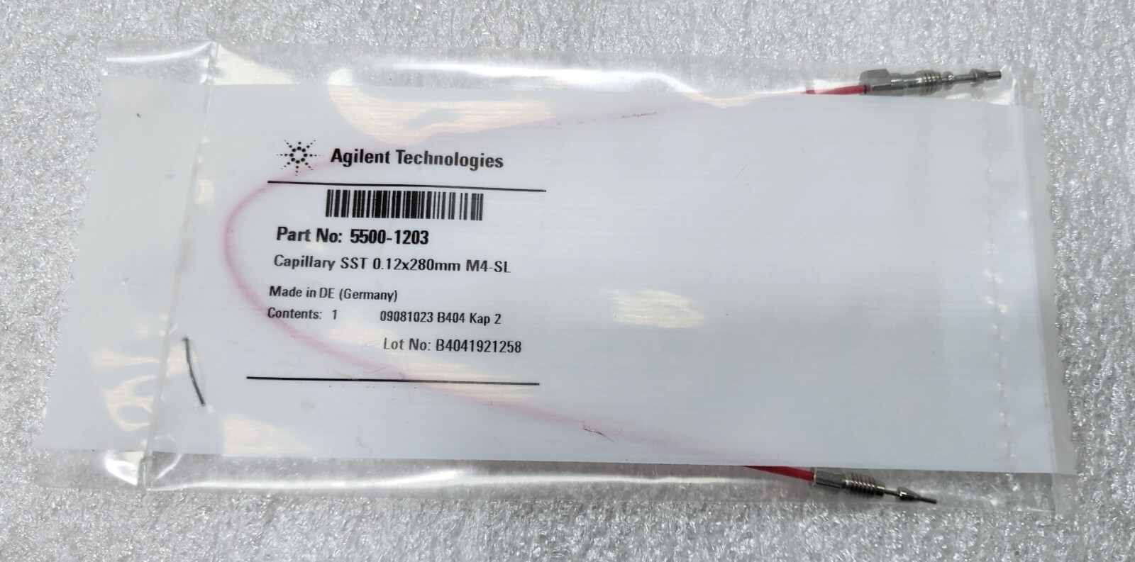 Agilent 5500-1203 Capillary stainless steel 0.12 x 280 mm SL/M4 ps/ps For 1290