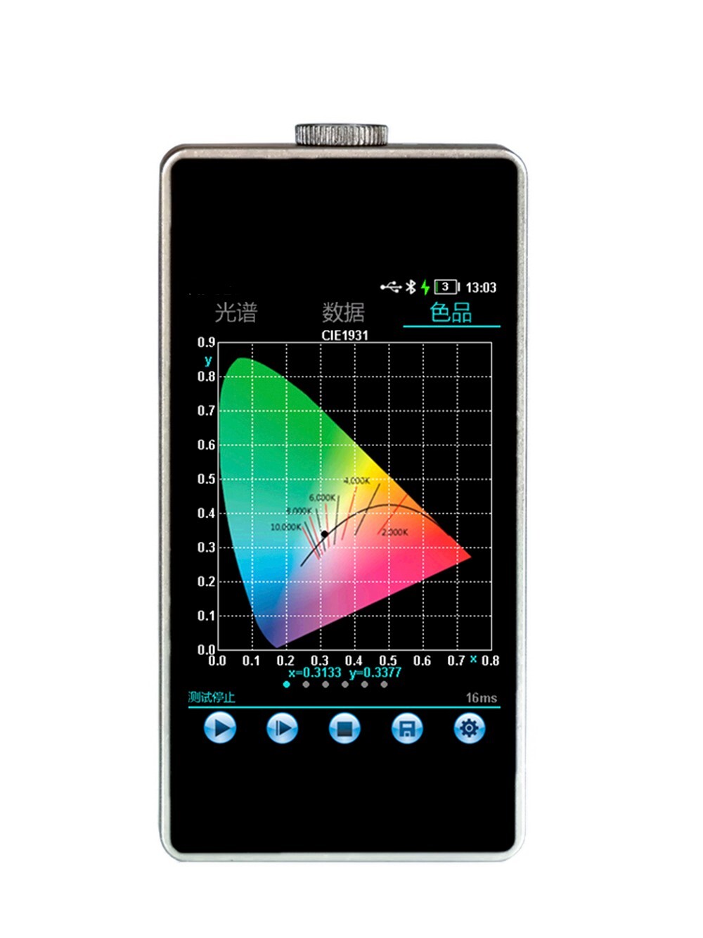 Spectrum Illuminance Meter Spectrometer with 380-780nm USB Interface Handheld