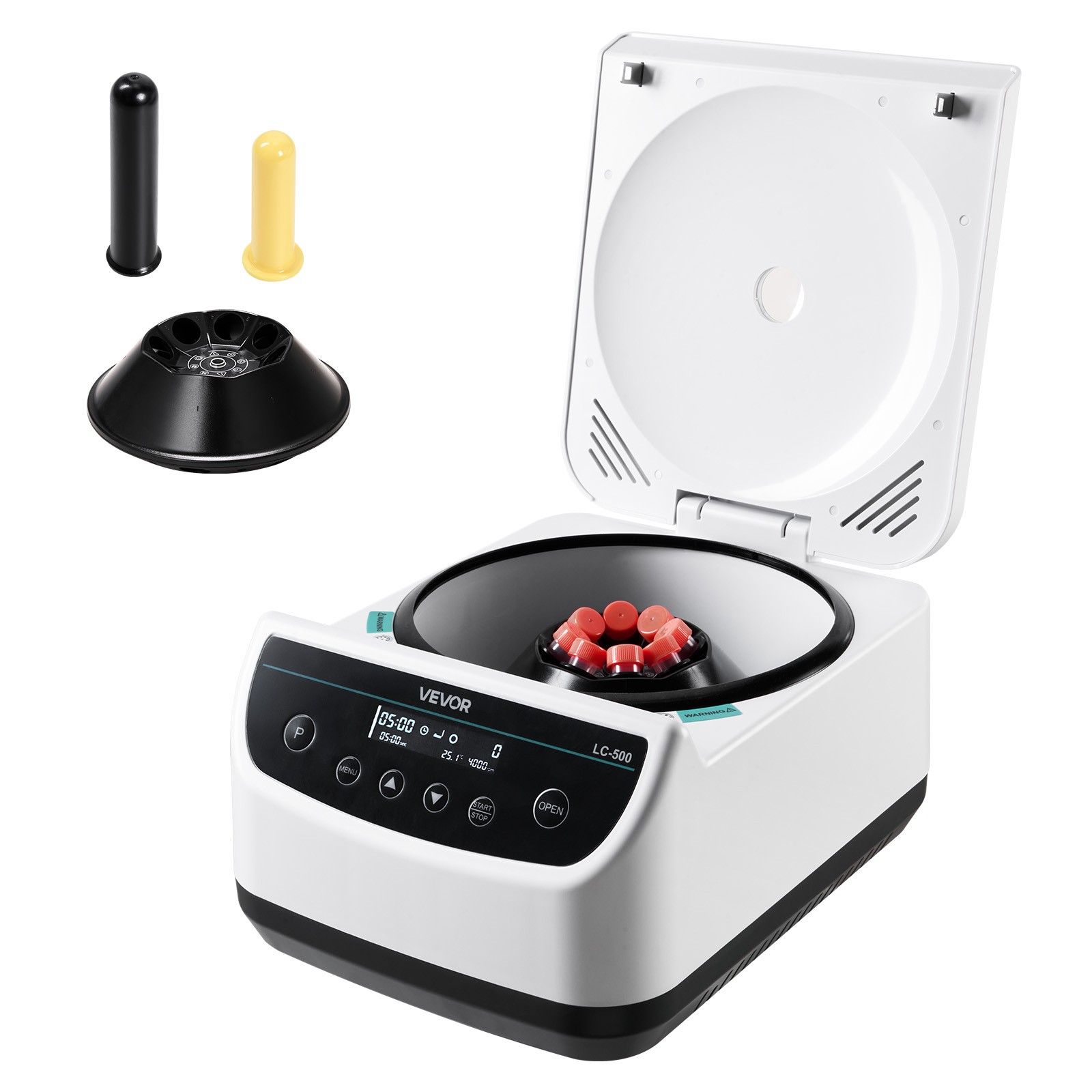 VEVOR Centrifuge Machine 2/5/10/15ml Low Speed 500-4000rpm with 1 Rotor & Timer