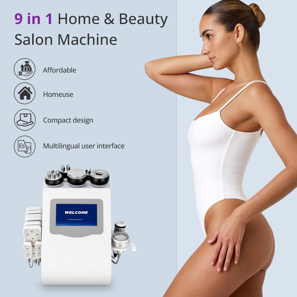 9 in 1 Beauty Machine Electric Body Massage Device Body Skin Care at Home Salon
