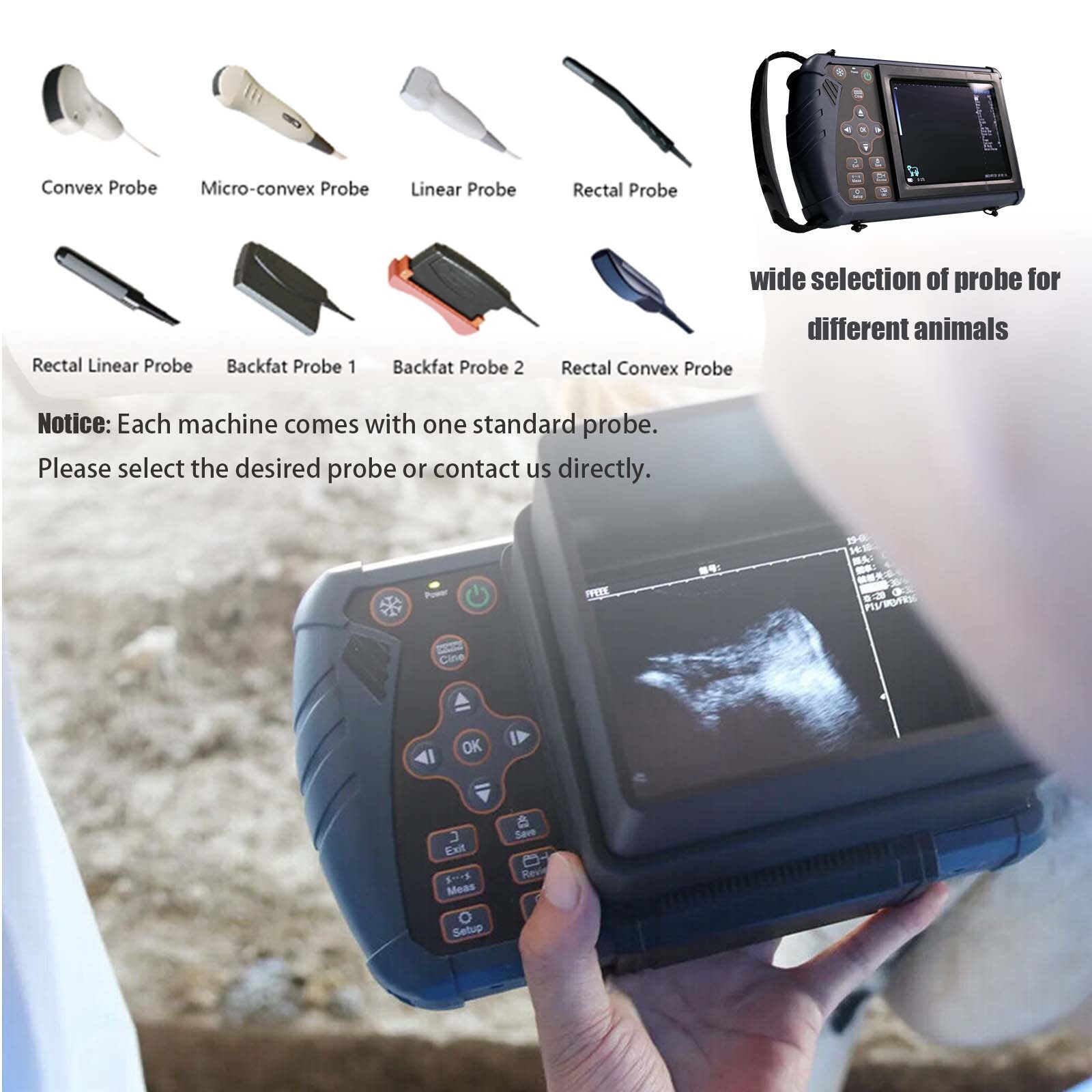Veterinary Ultrasound machine Vet ultrasound Scanner 7.5Rectal Probe For animals