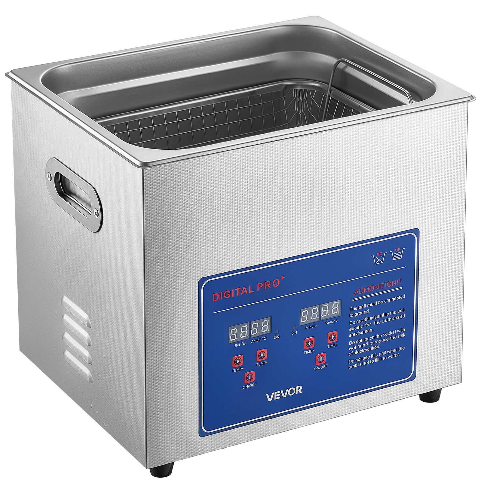 VEVOR Ultrasonic Cleaner 10L-Class Ultrasonic Parts Cleaner 40kHz for Glasses