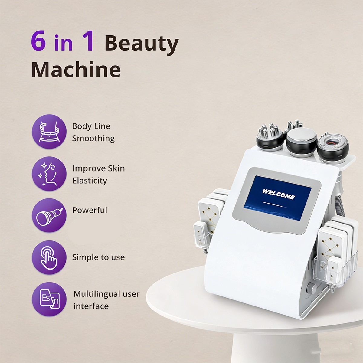 6 in 1 Beauty Machine for Body Massage Facial Skin Care Home Use