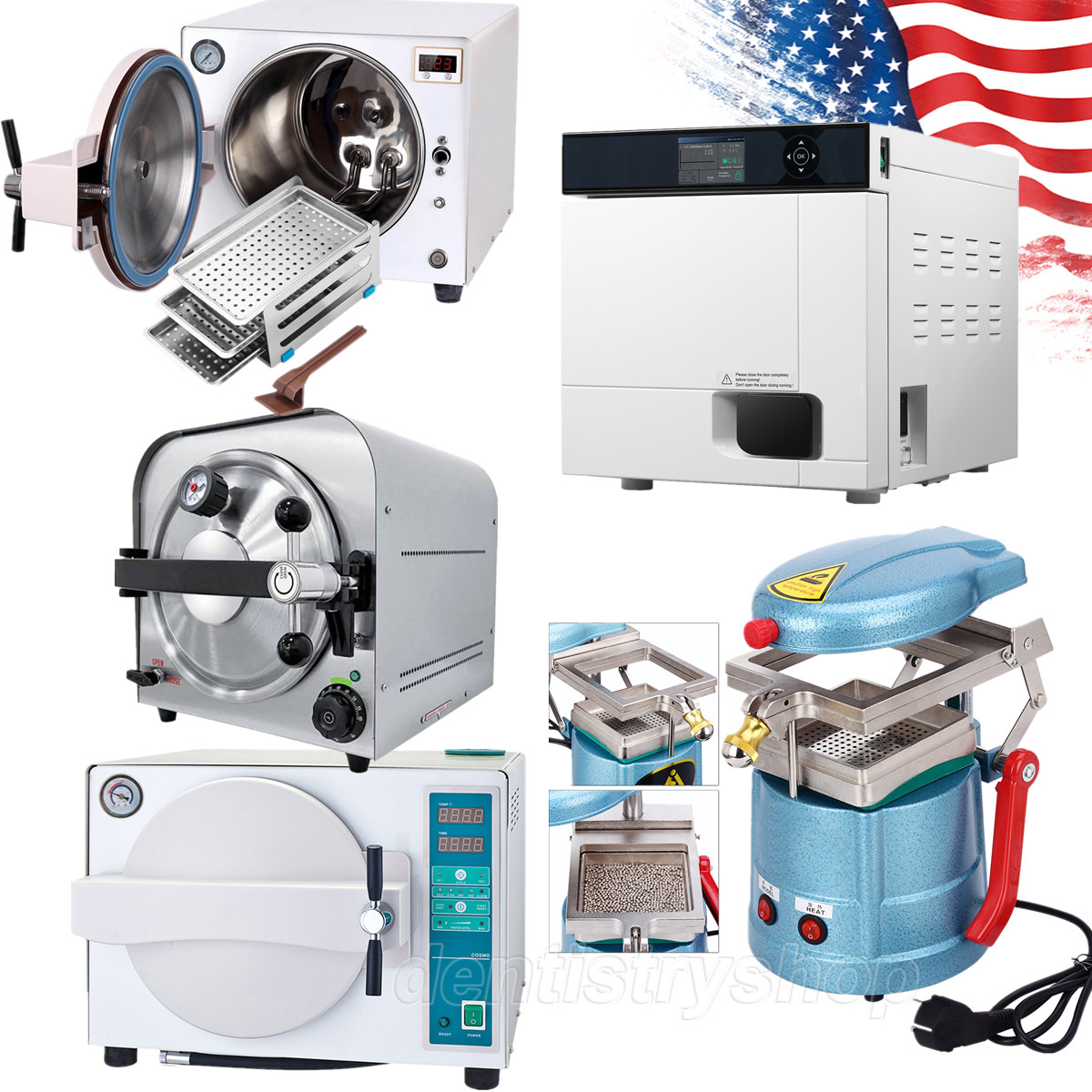 USA Dental Autoclave Sterilizer Medical Steam Sterilization/Vacuum Forming 110V