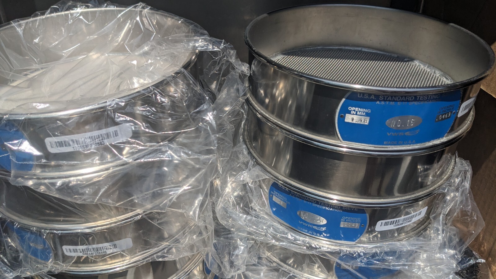 VWR USA Standard Testing Sieve 8″ PICK-A-MESH Size mm µm Full Height w.s. tyler