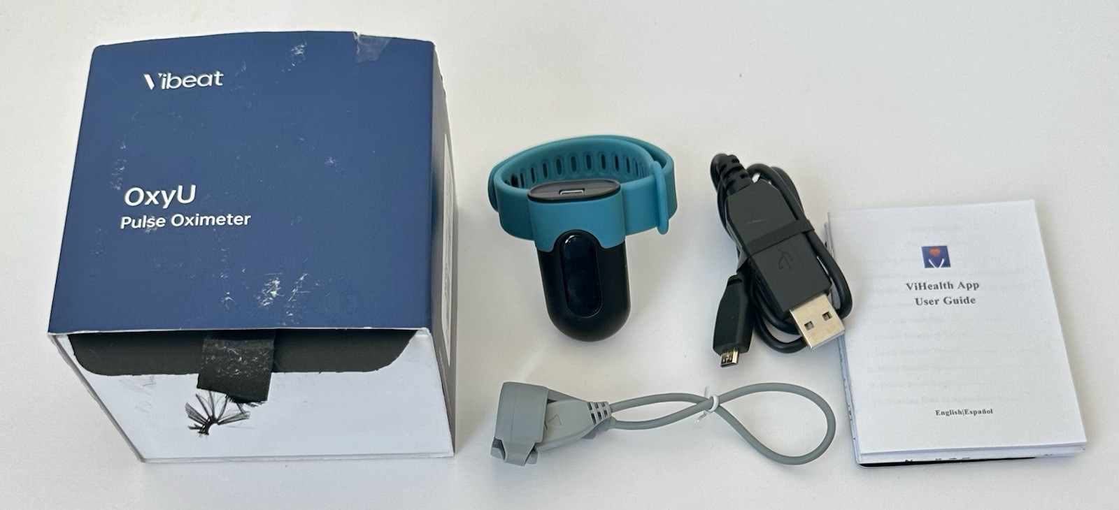 Vibeat Wrist Blood Oxygen Monitor OxyU Continuous O2 & Heart Rate Tracking
