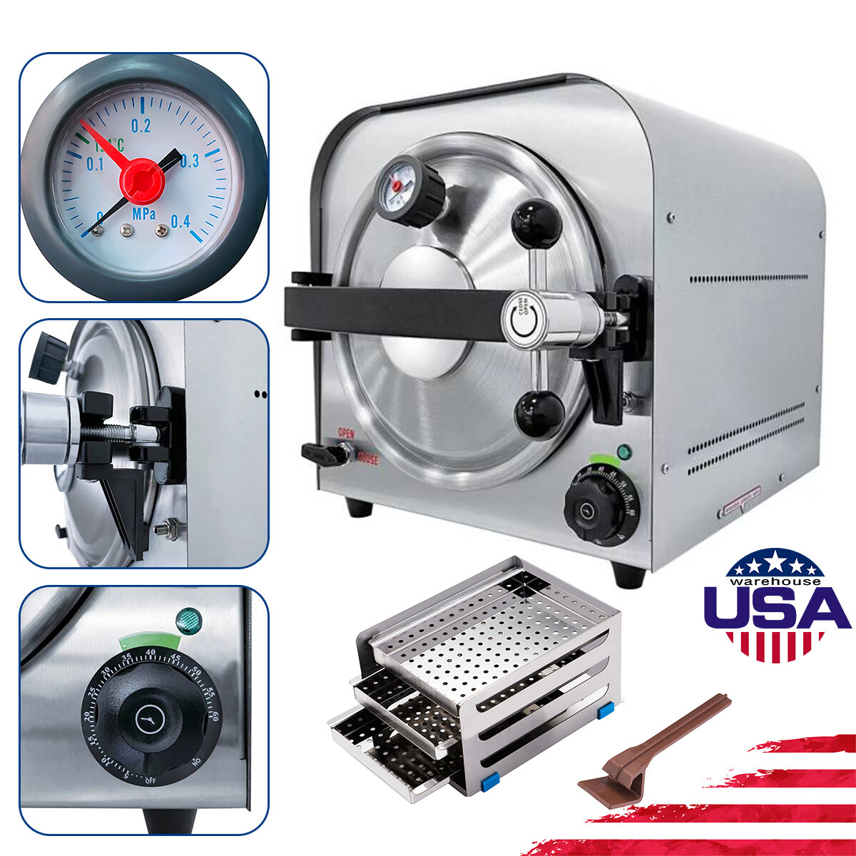 Dental Autoclave Steam Sterilizer Class N /Class B Printer /Implant Motor System