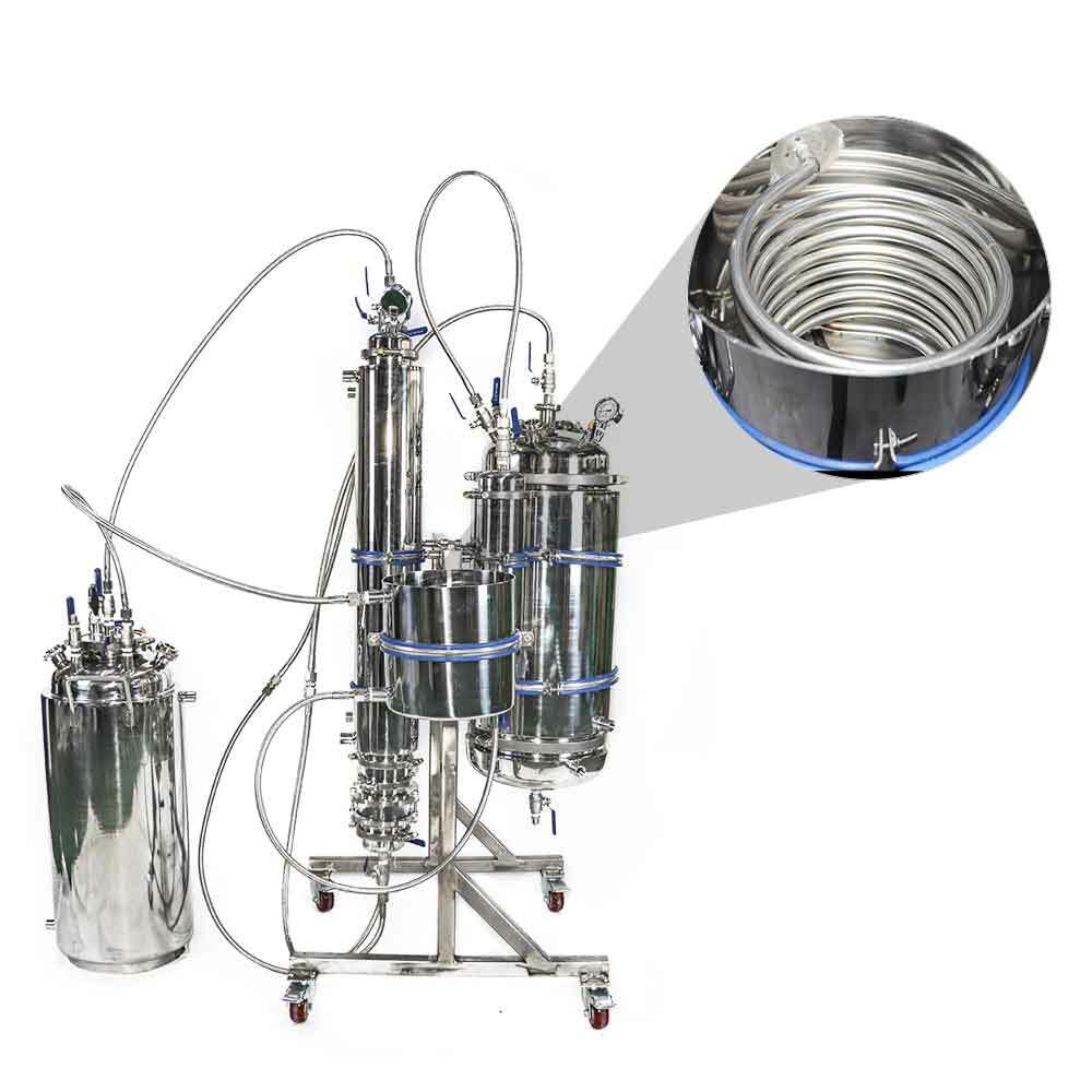 10LB Jacketed Closed Loop Extractor Double Vacuum Chamber 4″*36″ with Bracket
