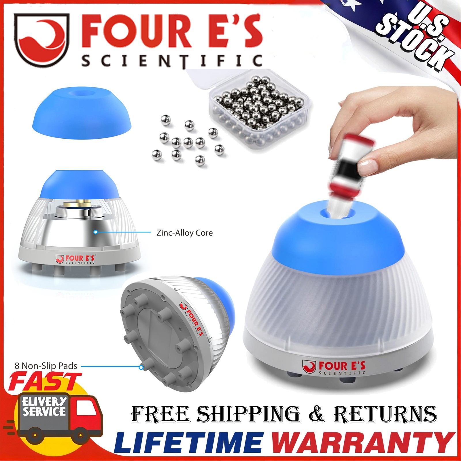 5000RPM Mini Vortex Shaker Lab Vortex Nail Mixer for Paints w/ Cap Mixing Balls