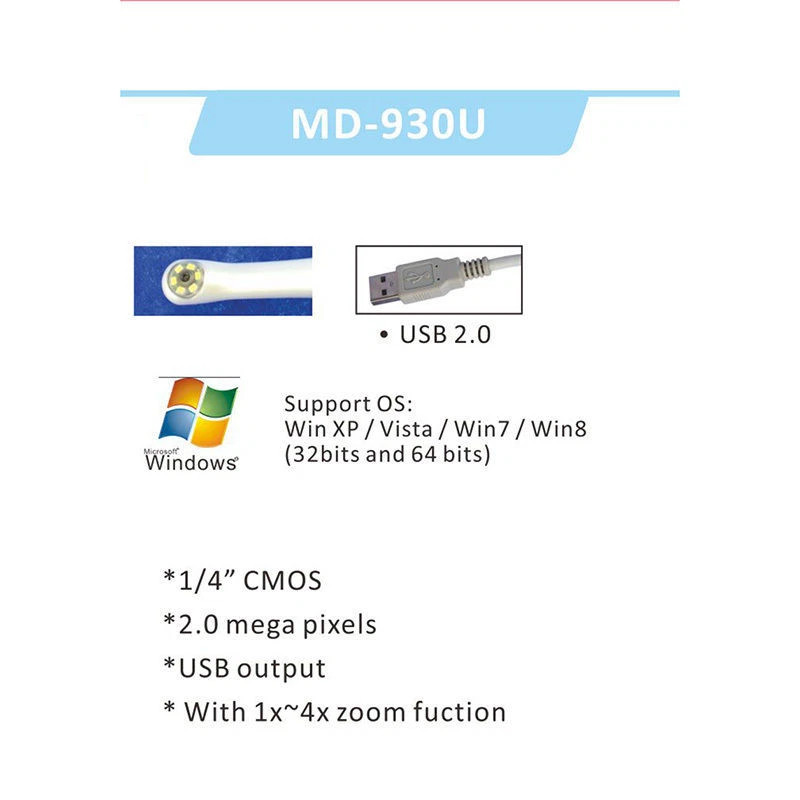 Dental USB Intraoral Camera MD930U 2.0MP 1/4″ CMOS for Home & Clinic Use