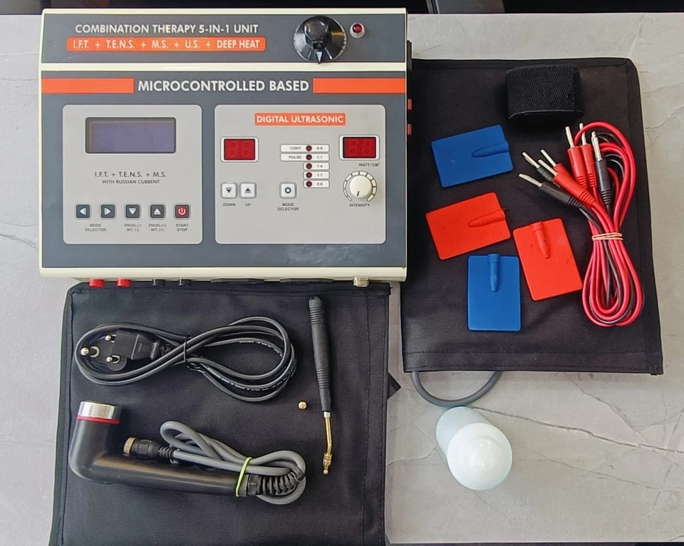 5 In 1 IFT MS Tens Ultrasonic Deep Heat Physiotherapy Machine Combo/Pain Relief