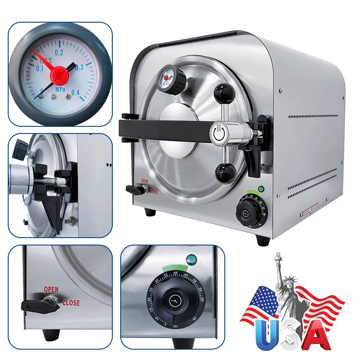 Dental Class N /Class B steam sterilizer Table top autoclave with drying 18/22L