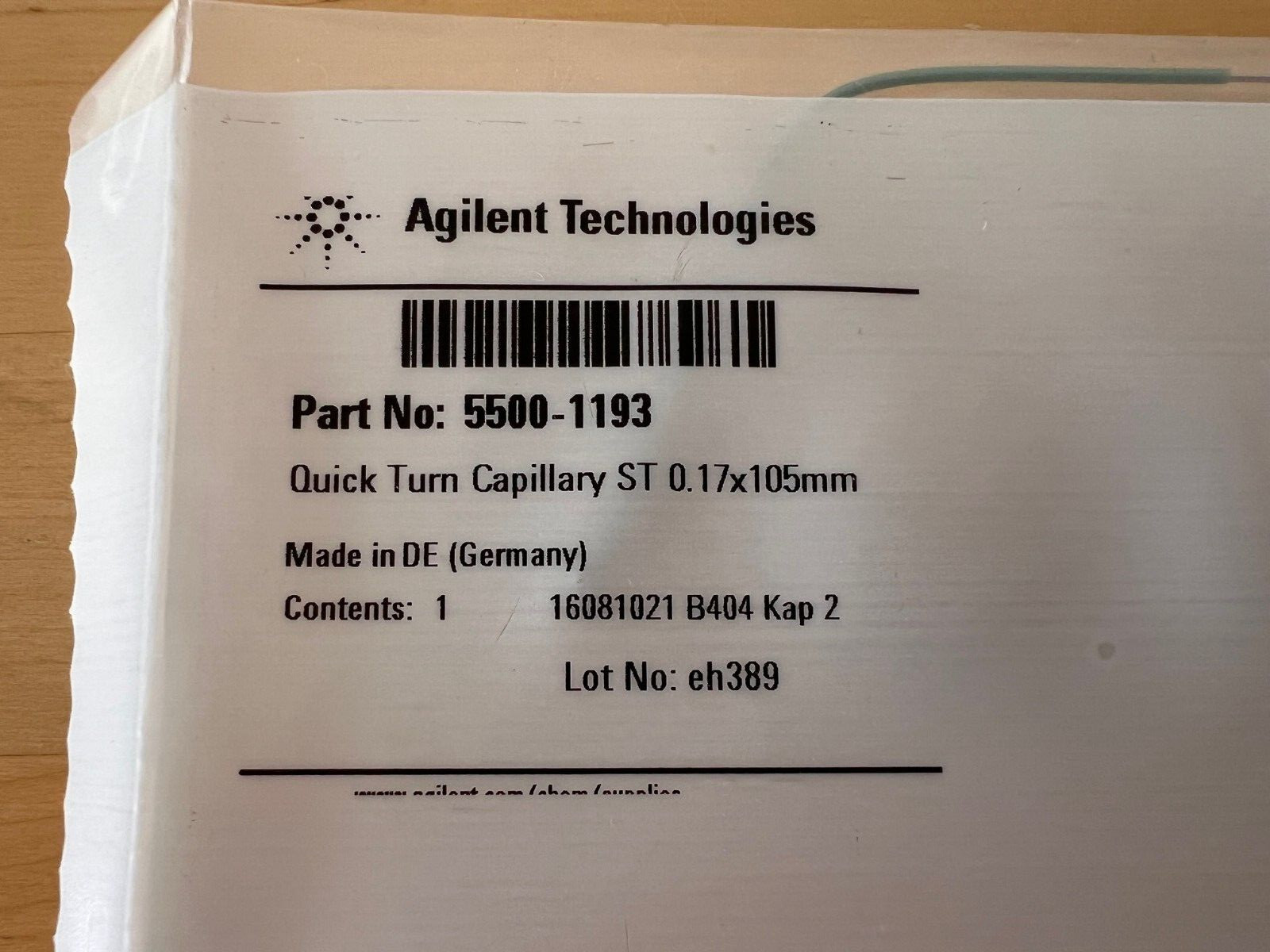 Agilent 5500-1193 Quick Turn capillary stainless steel 0.17 x 105 mm HPLC