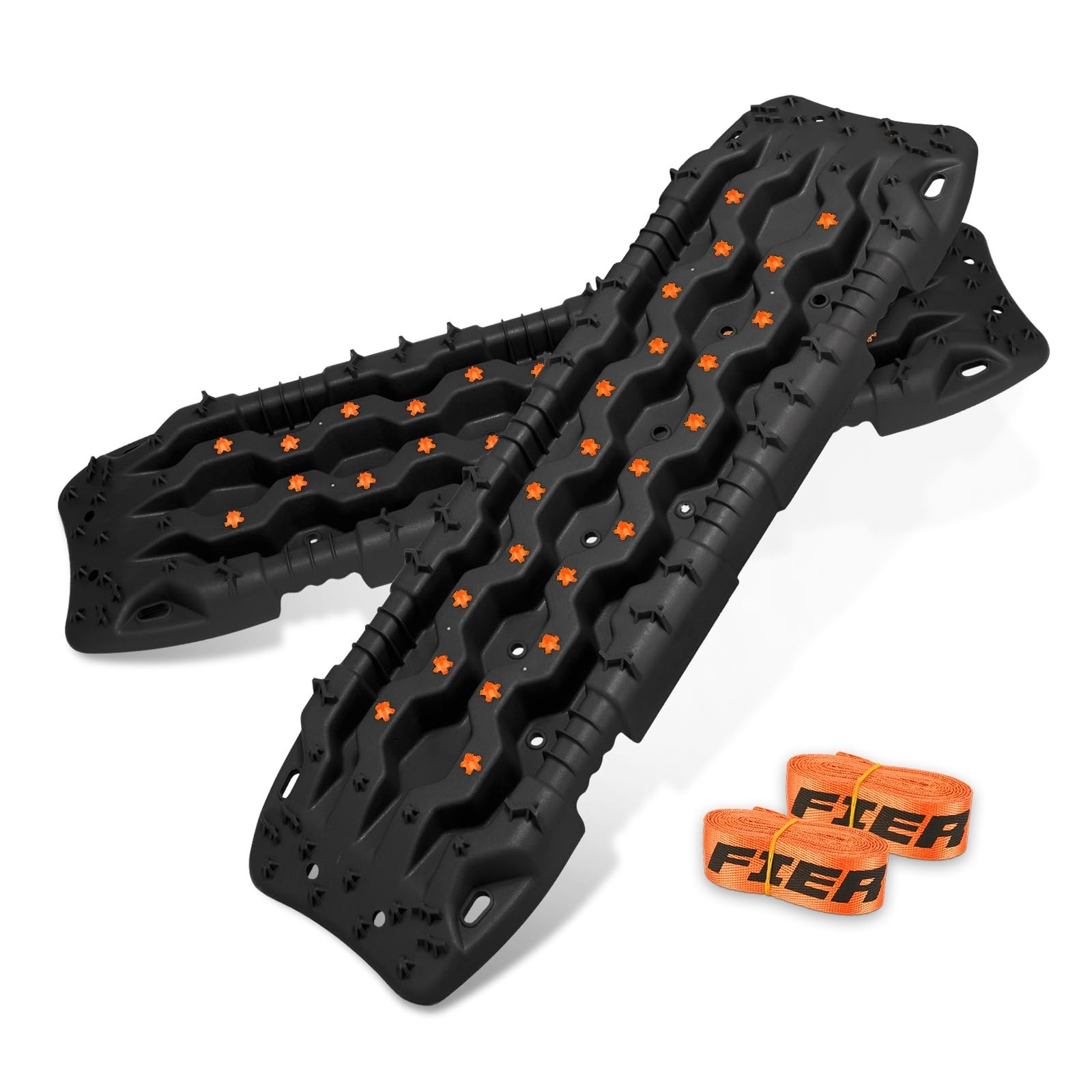 FIERYRED Large Off Road Traction Boards, Pair 44.88″ L x 12″ W Recovery Track…