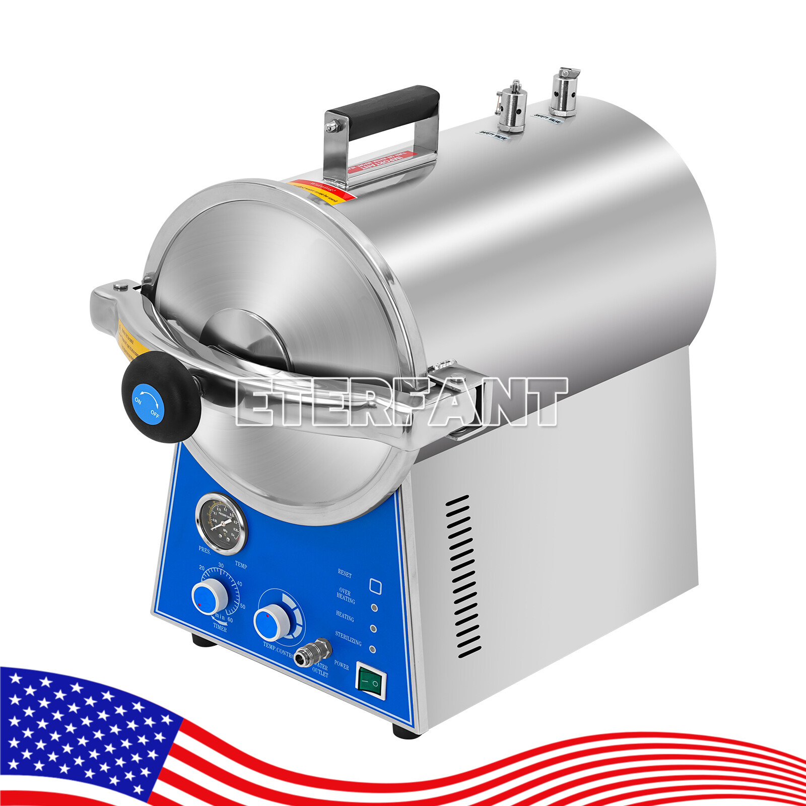 ETERFANT 24L Dental Autoclave Steam Sterilizer/27L Surgical UV Sterilizer+Trays