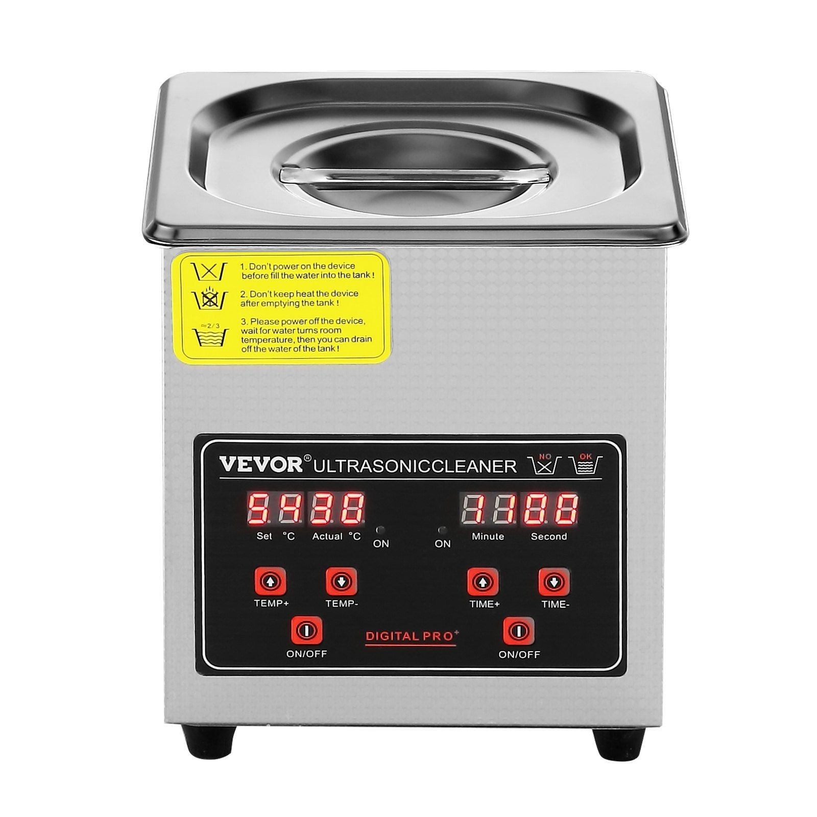 40kHz 2L Digital Ultrasonic Cleaning Machine Heater Included SUS304