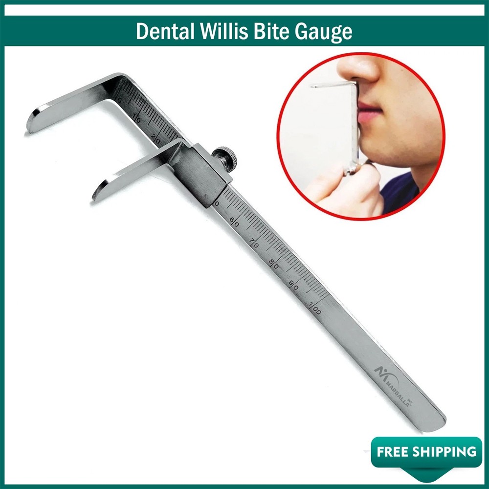 Dental Willis Bite Gauge Stainless Steel Orthodontic Dental Measurement Gauge