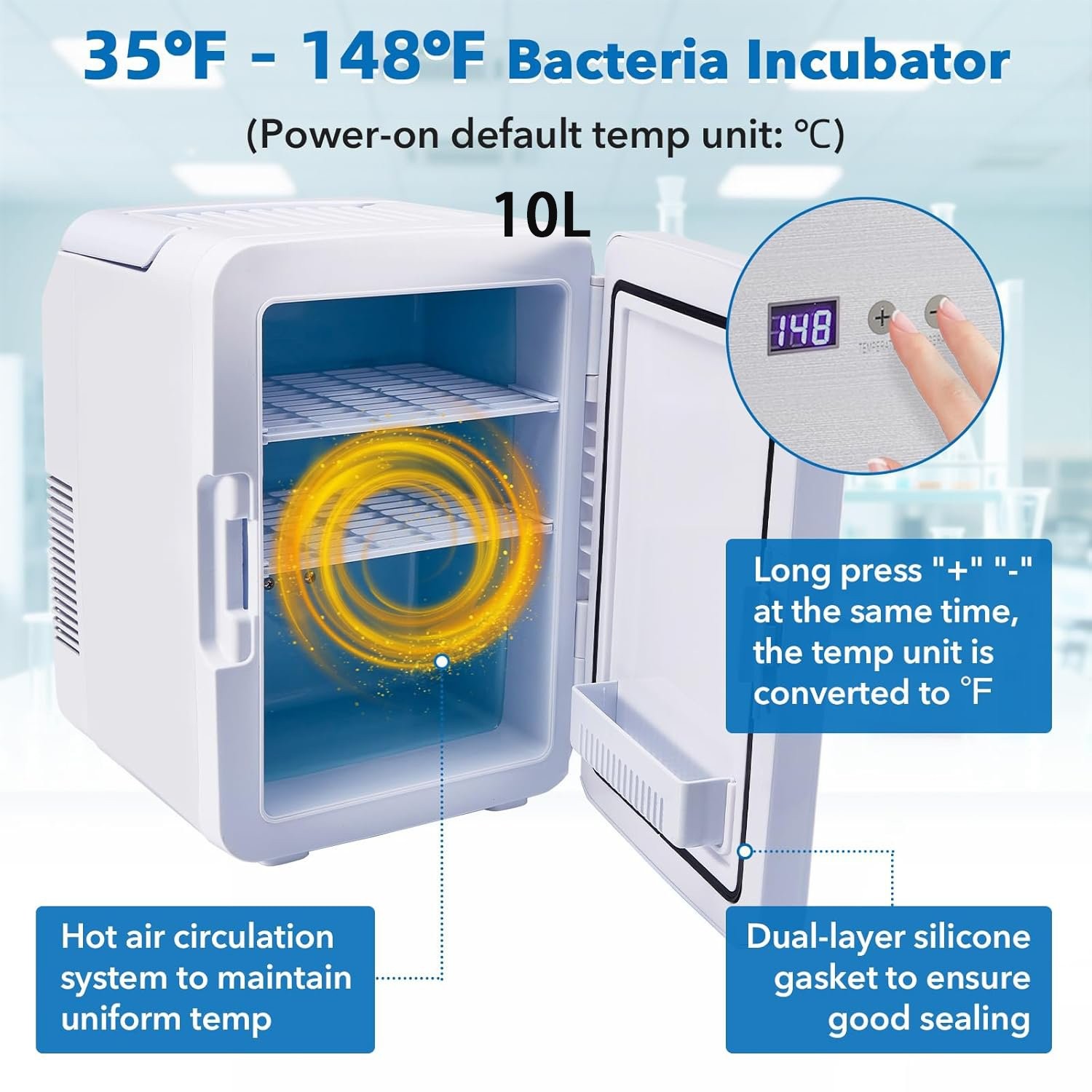 4L 10L Lab Incubator Bacteria Incubator Digital Thermostatic Cabinet Incubator