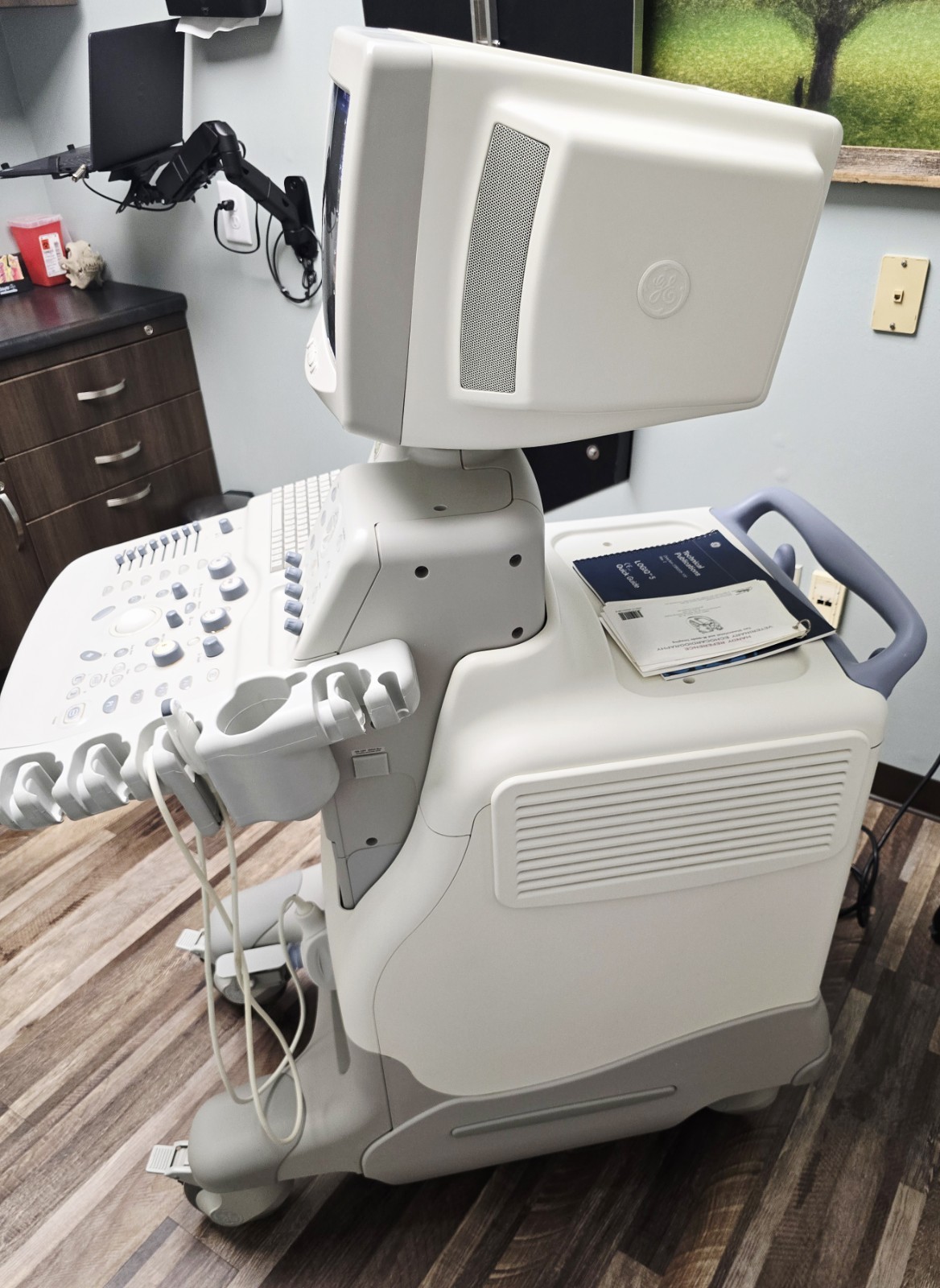 GE Logiq 5 Pro with Probe and Printer Ultrasound System Tested Working