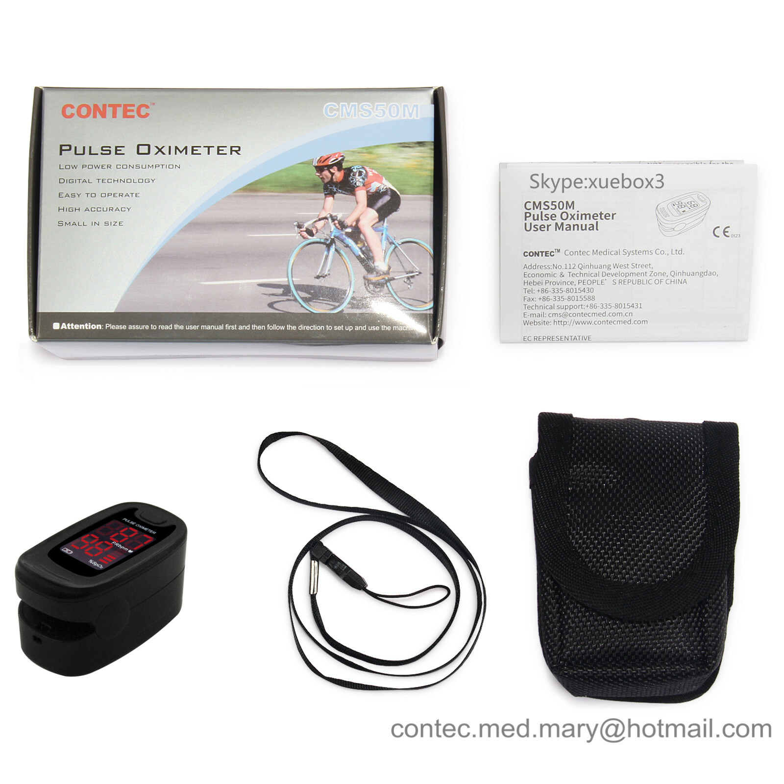 Finger Pulse Oximeter SPO2 Sensor Pulse Heart Rate Blood Oxygen O2 measure FDA