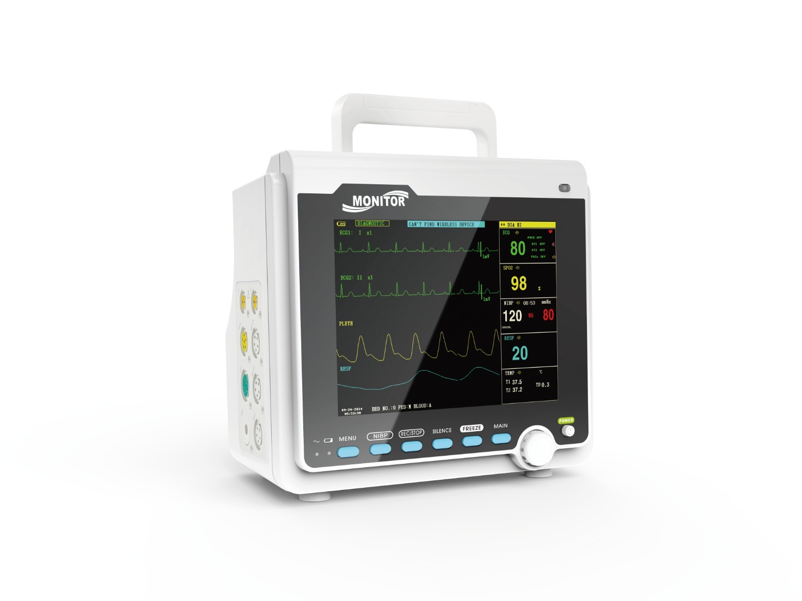 Veterinary ETCO2 Patient monitor Vital Signs Capnograph ECG NIBP SPO2 RESP TEMP